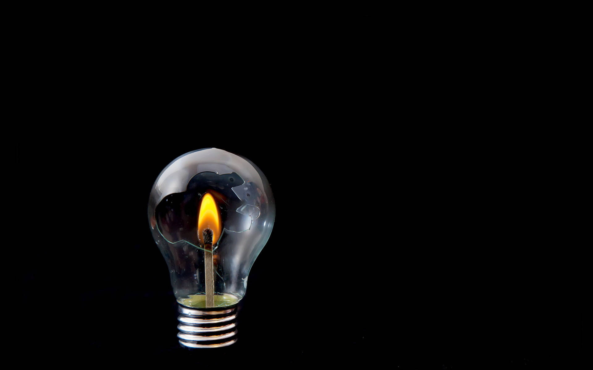 light bulb, match, clear light bulb, Full HD Desktop Wallpaper