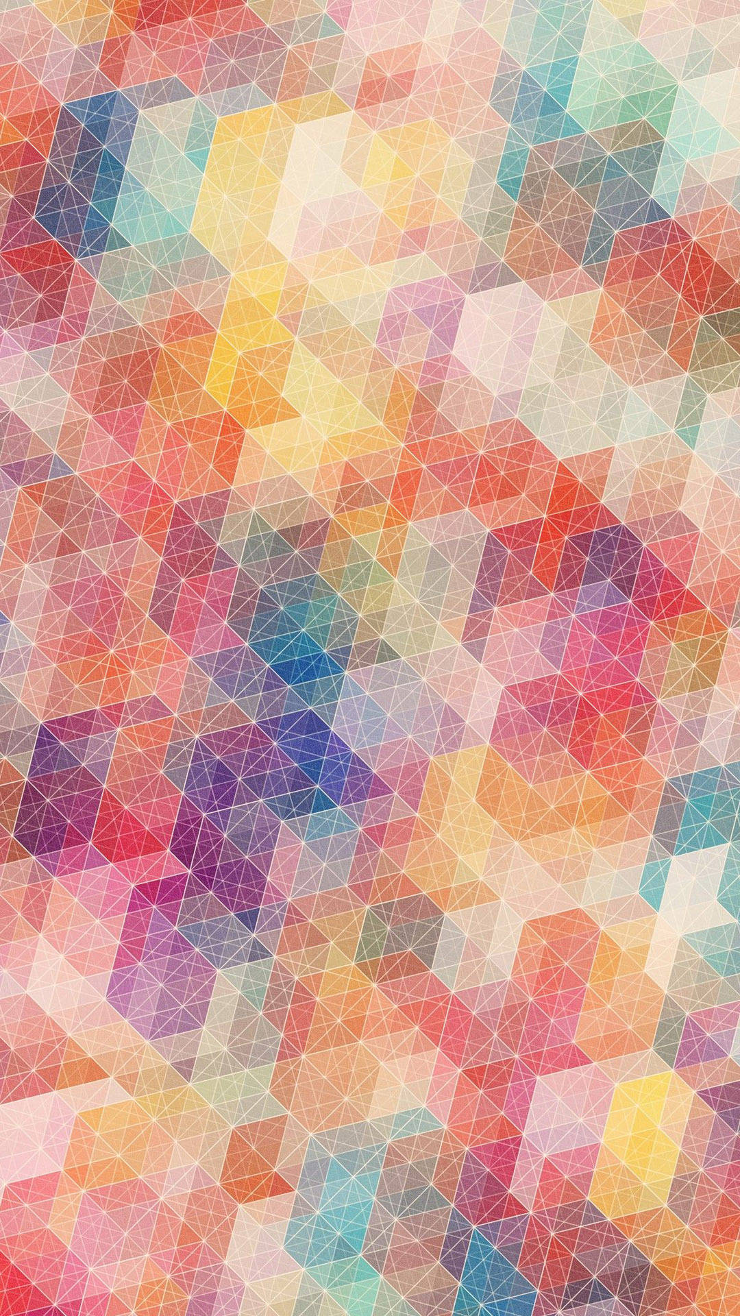 simple geometric phone, 1080 x 1920, colorful triangles, Full HD Phone Wallpaper