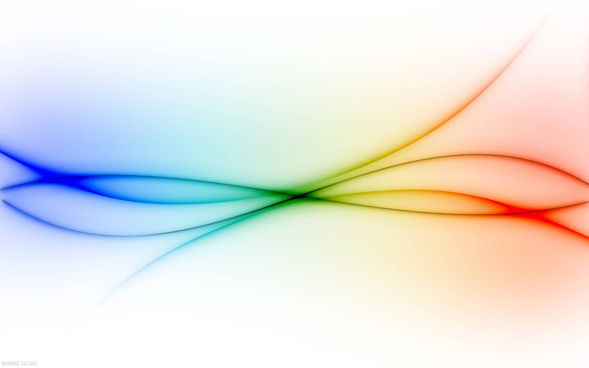 rainbow light color ribbons, cool blue, warm red, Full HD Desktop Wallpaper