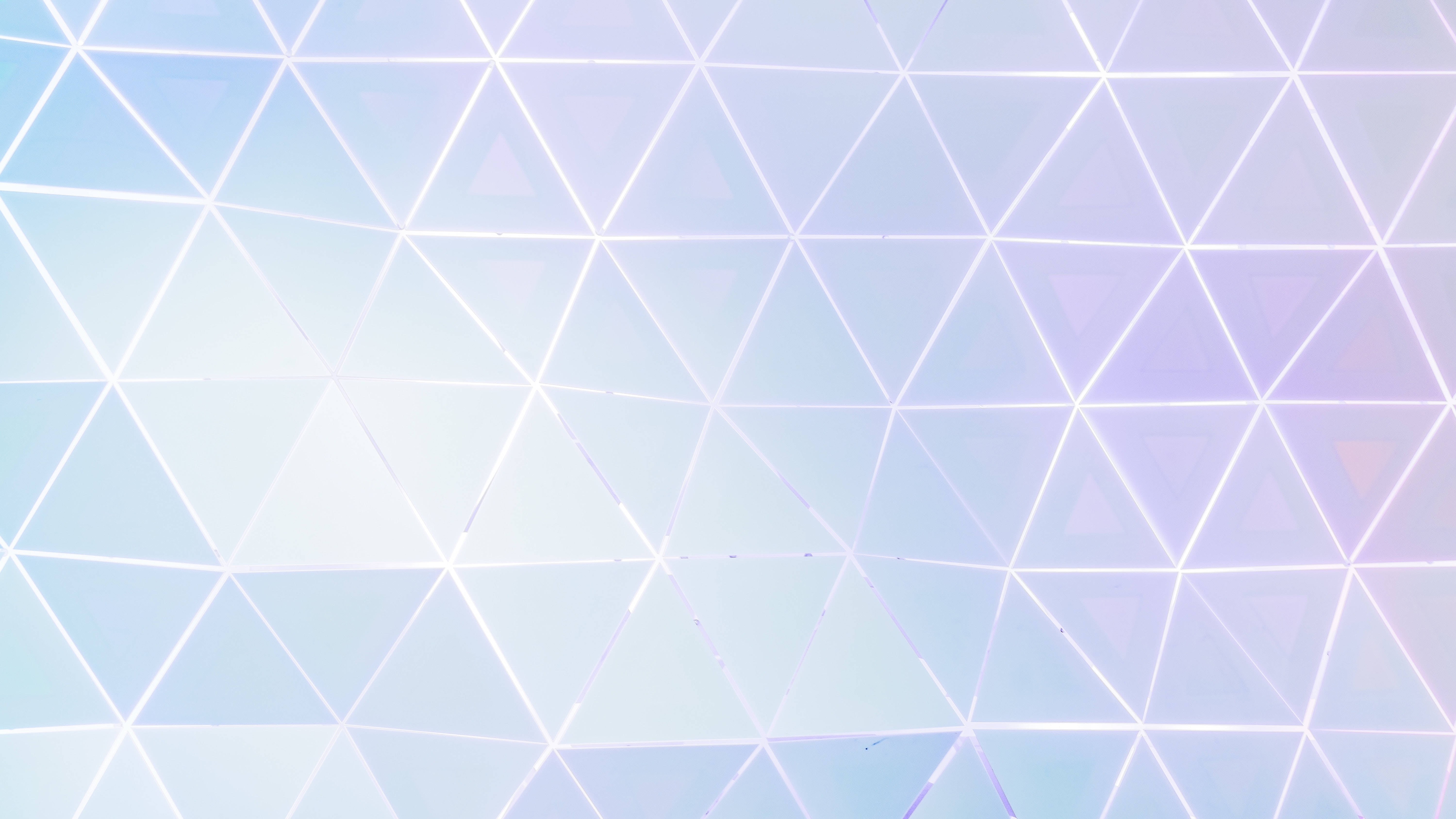 pastel blue, lavender, glowing triangular grid pattern, 5K Desktop Wallpaper