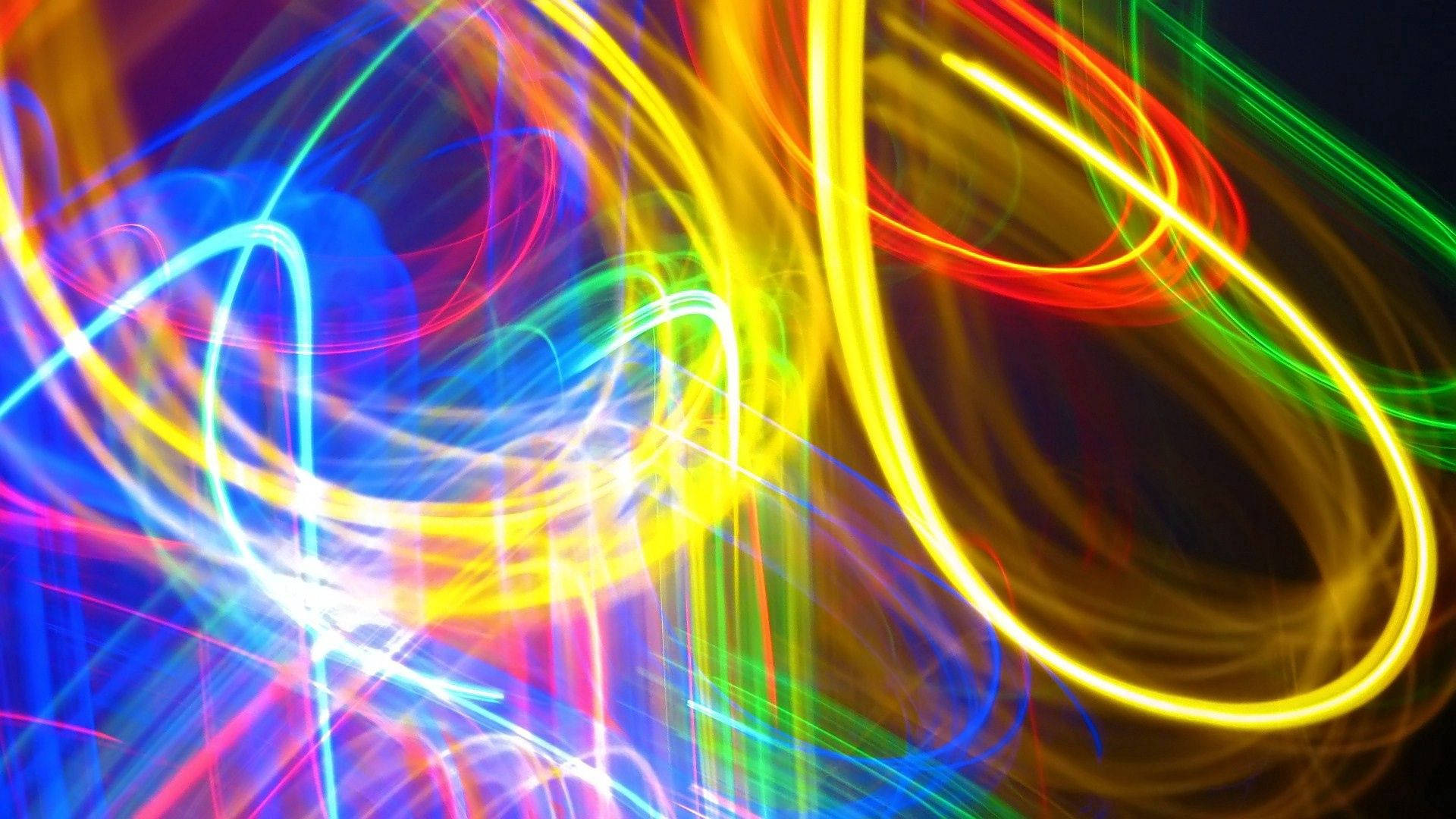 neon light trails, dynamic streaks, dark background, Full HD Desktop Wallpaper