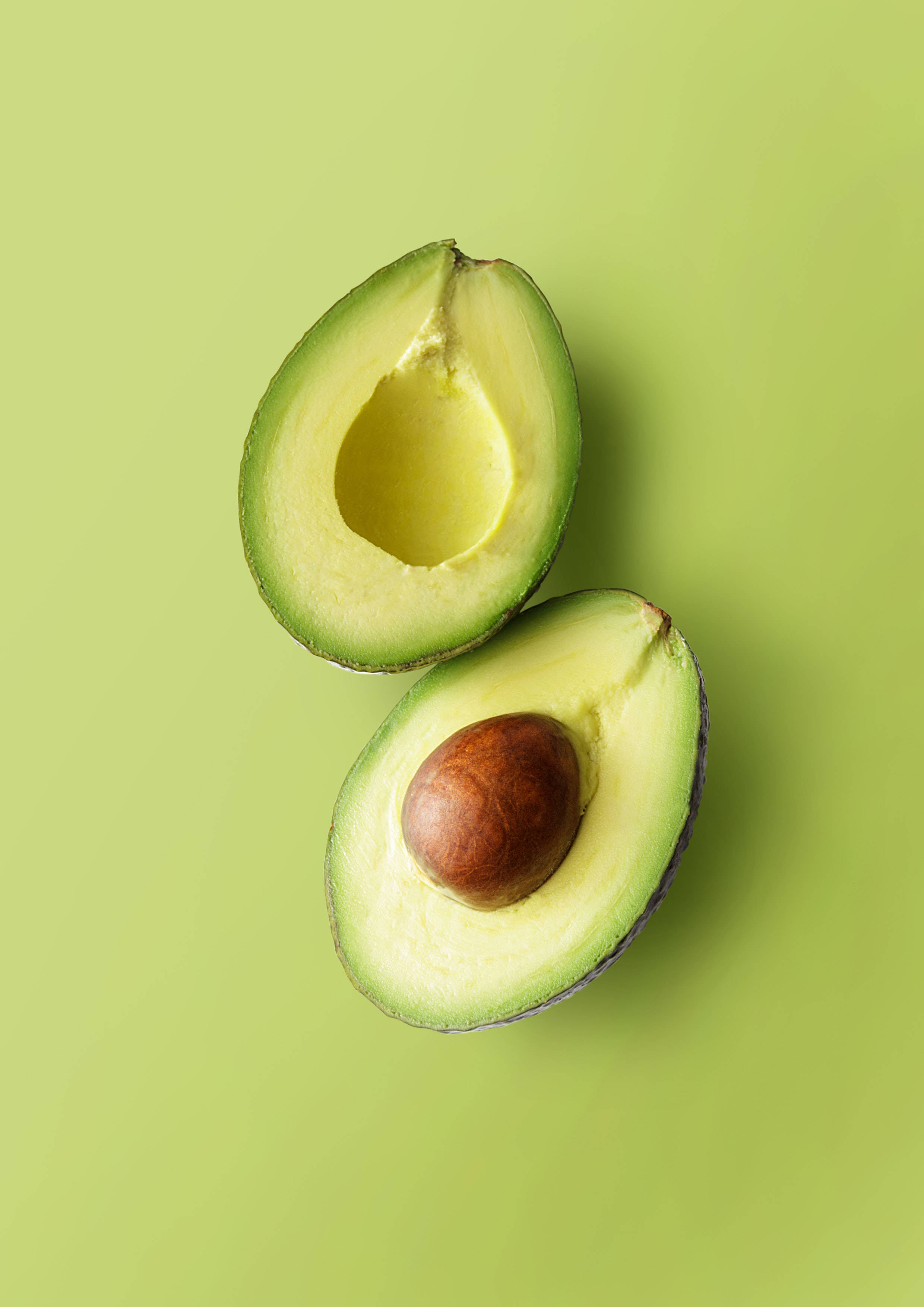 Light Green Plain, avocado, brown pit, 2K Phone Wallpaper