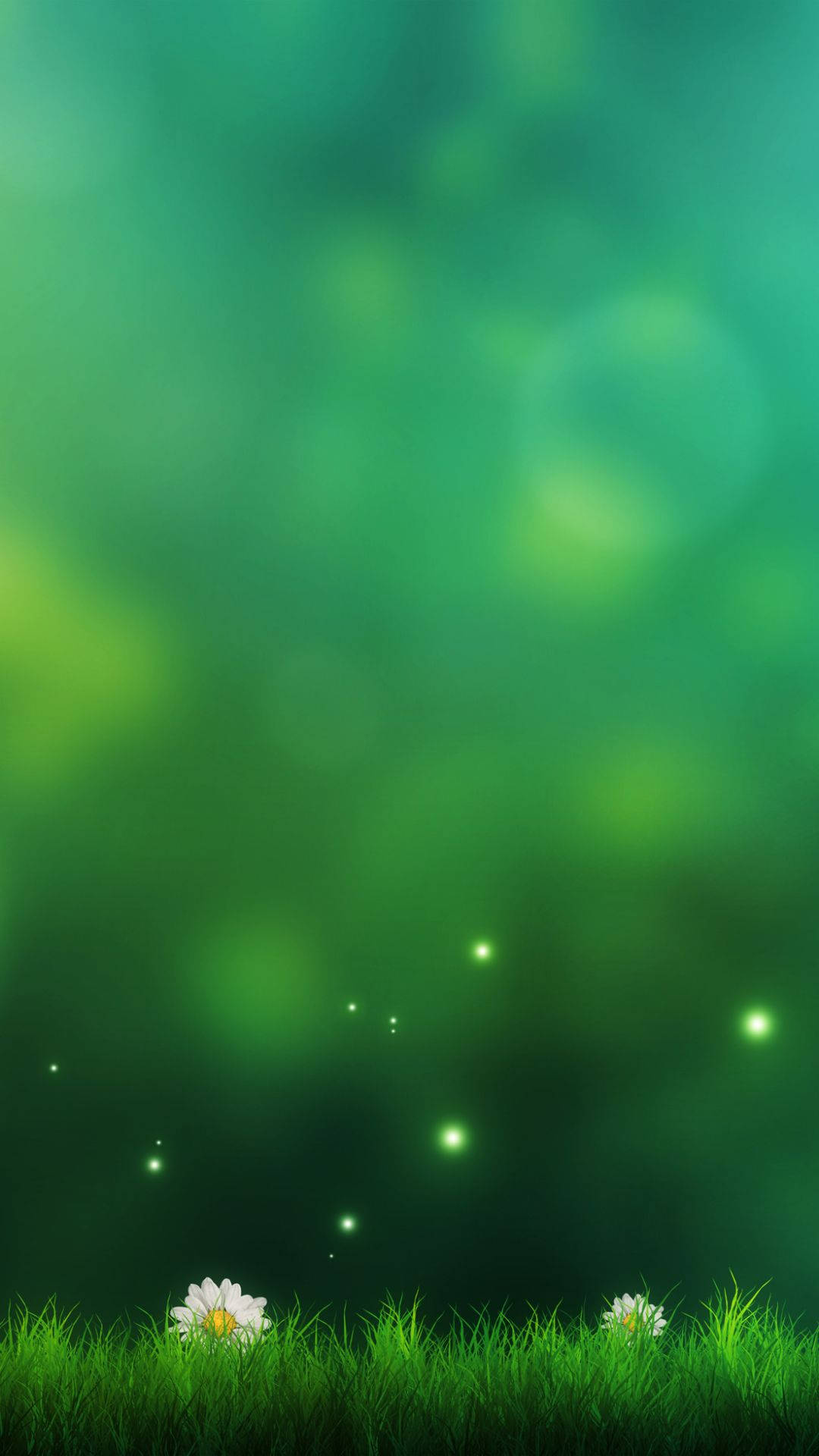 Light Green Field Phone, daisies, vibrant green grass, Full HD Phone Wallpaper