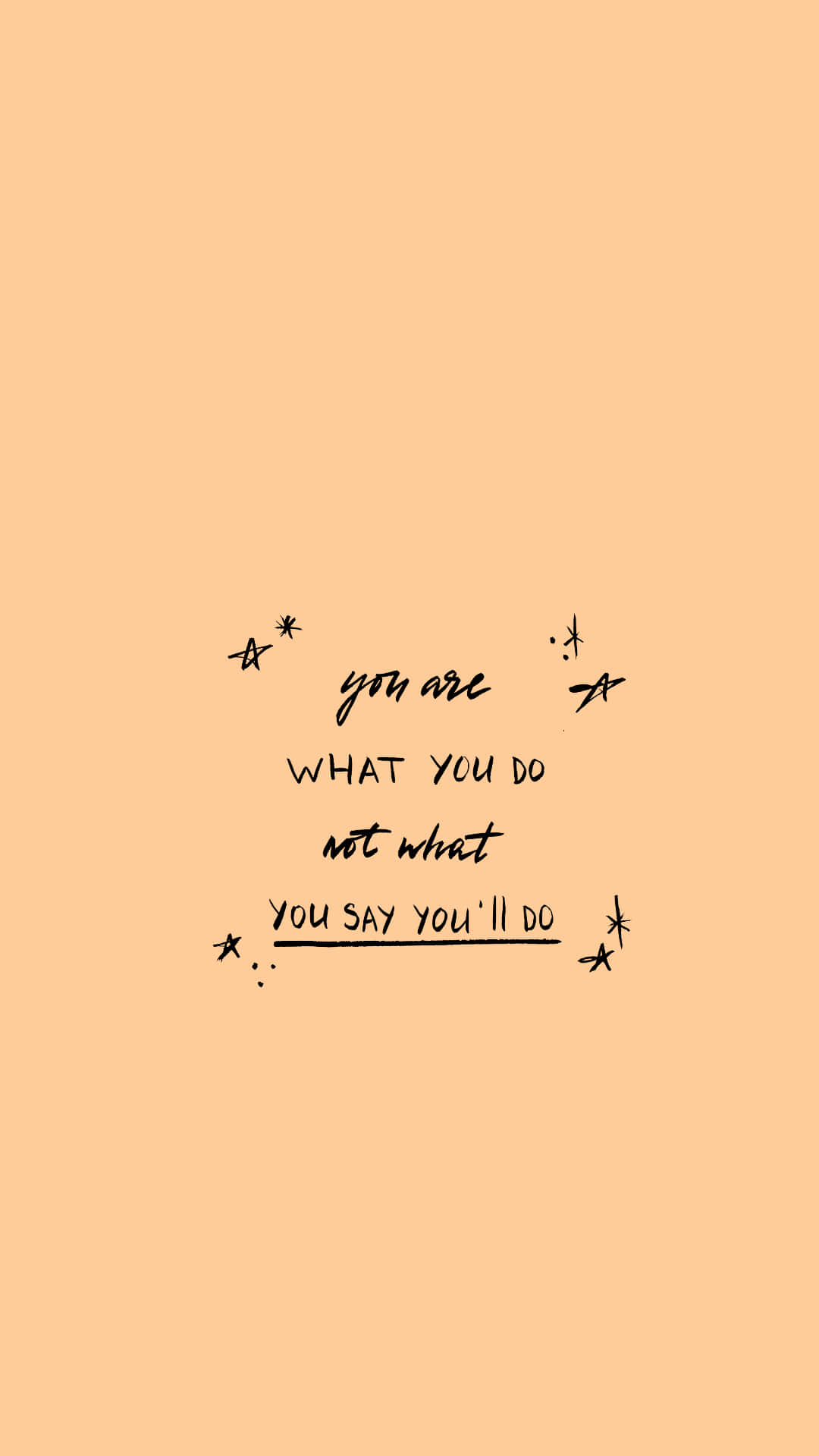 pastel orange, peach, handwritten motivational quote, HD Phone Wallpaper