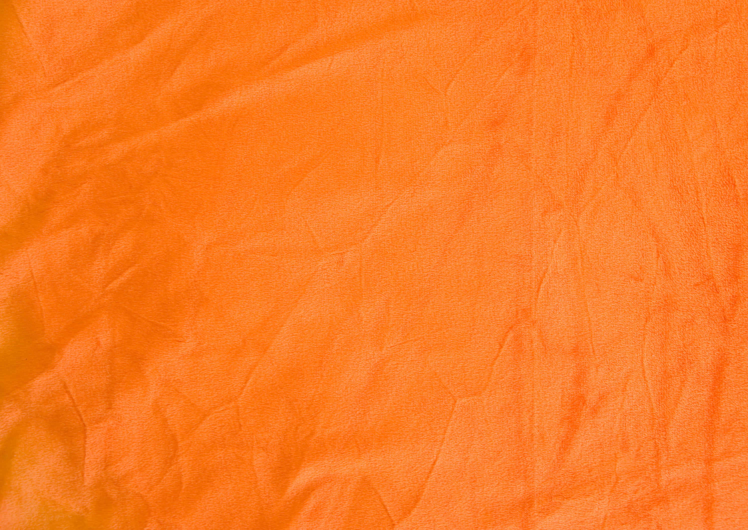 Light Orange, vibrant orange, crumpled fabric, 2K Desktop Wallpaper