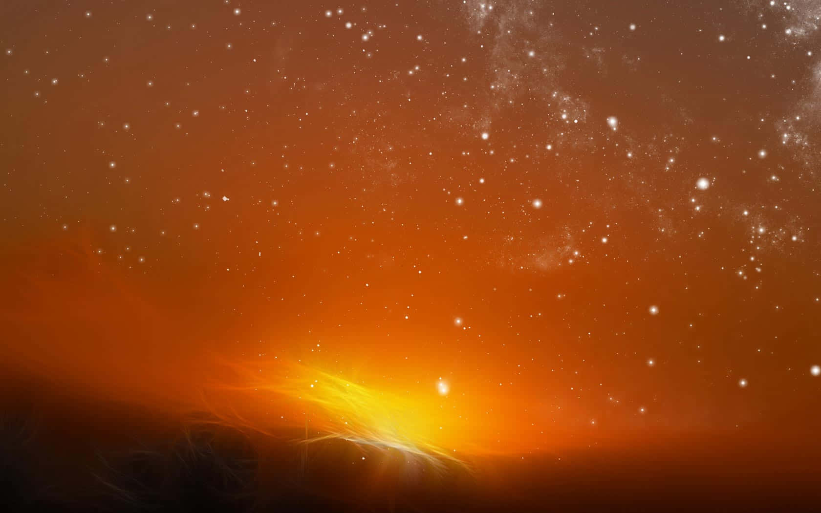 cosmic nebula, fiery orange, yellow hues, HD Desktop Wallpaper