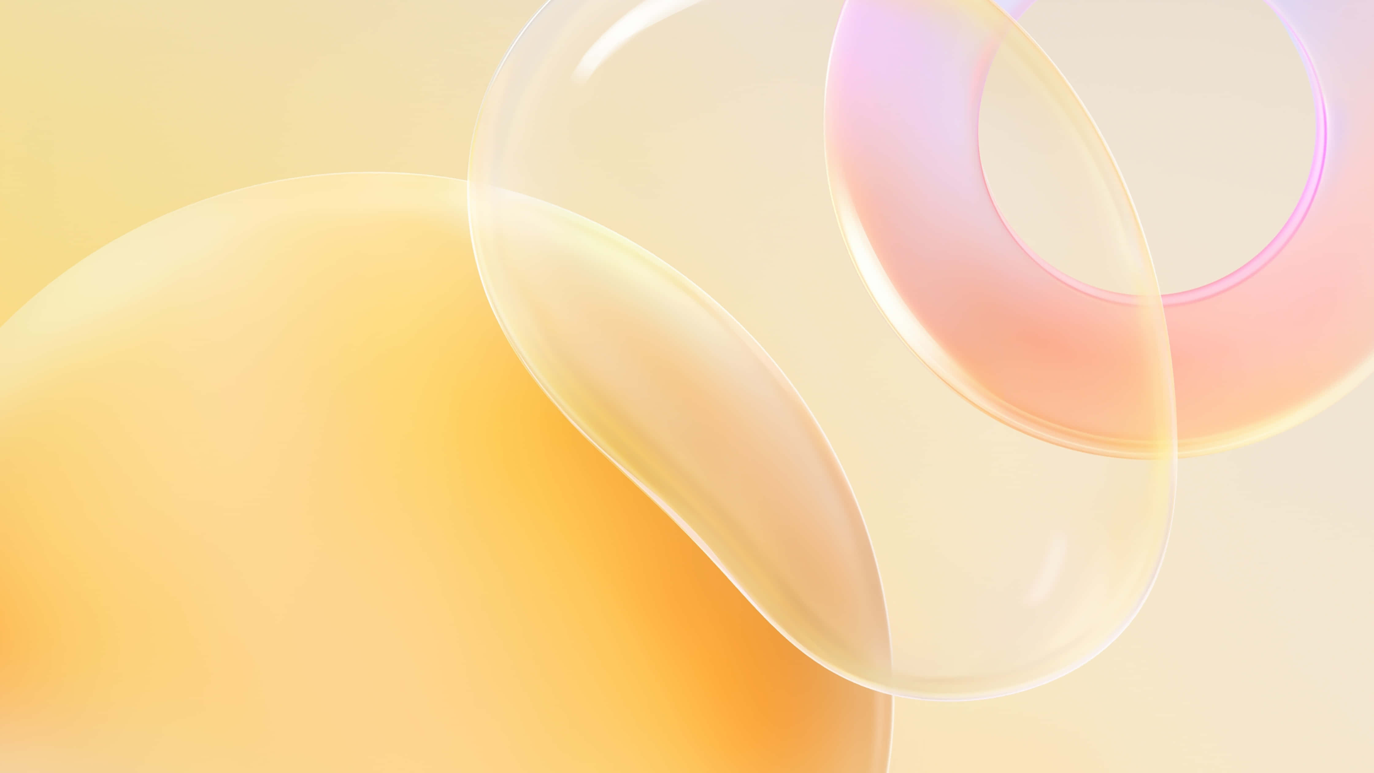 Light Orange, Dark Blue Sky, Soft glowing translucent orbs, 4K Desktop Wallpaper