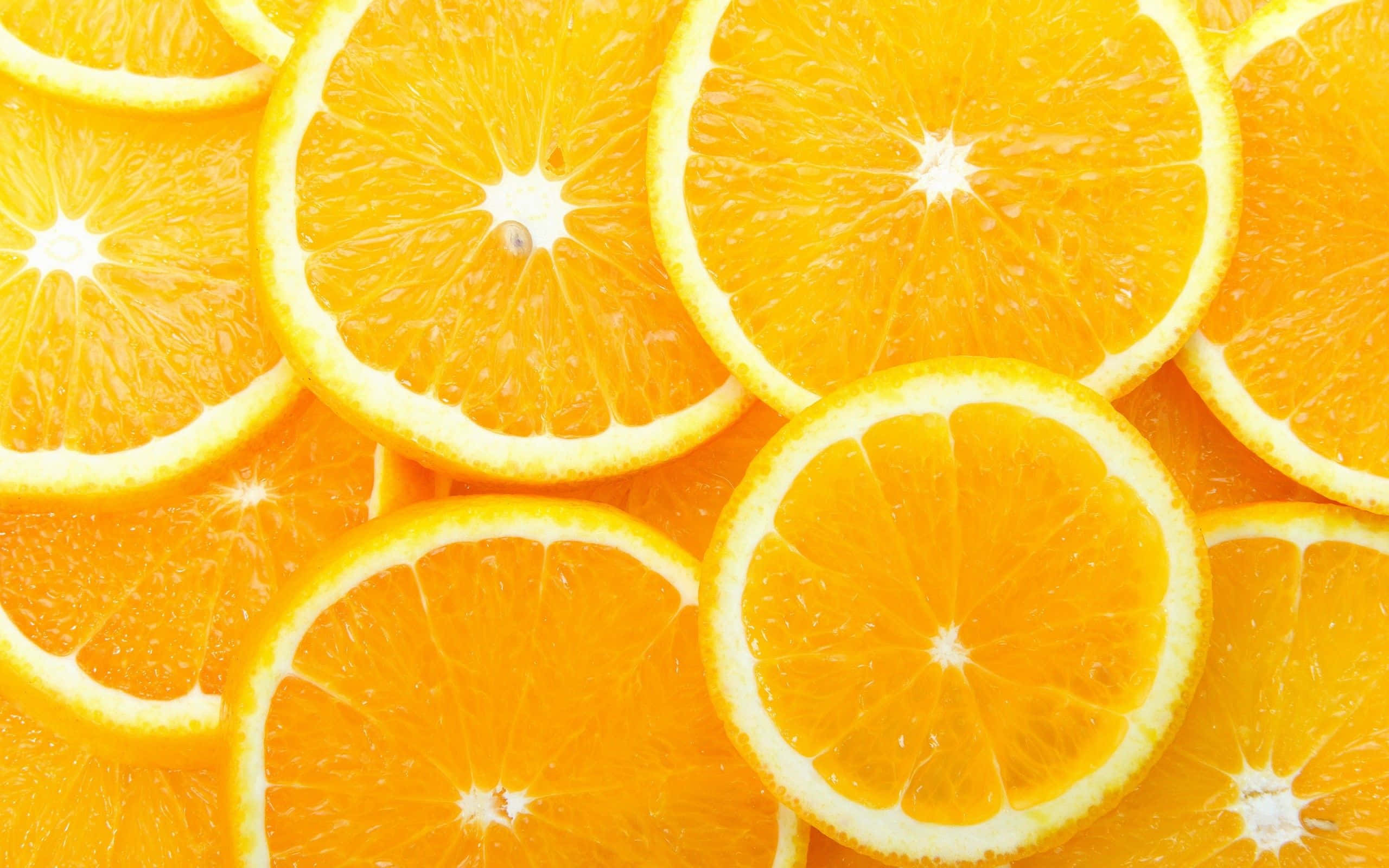 cute orange, vibrant, orange slices, 2K Desktop Wallpaper