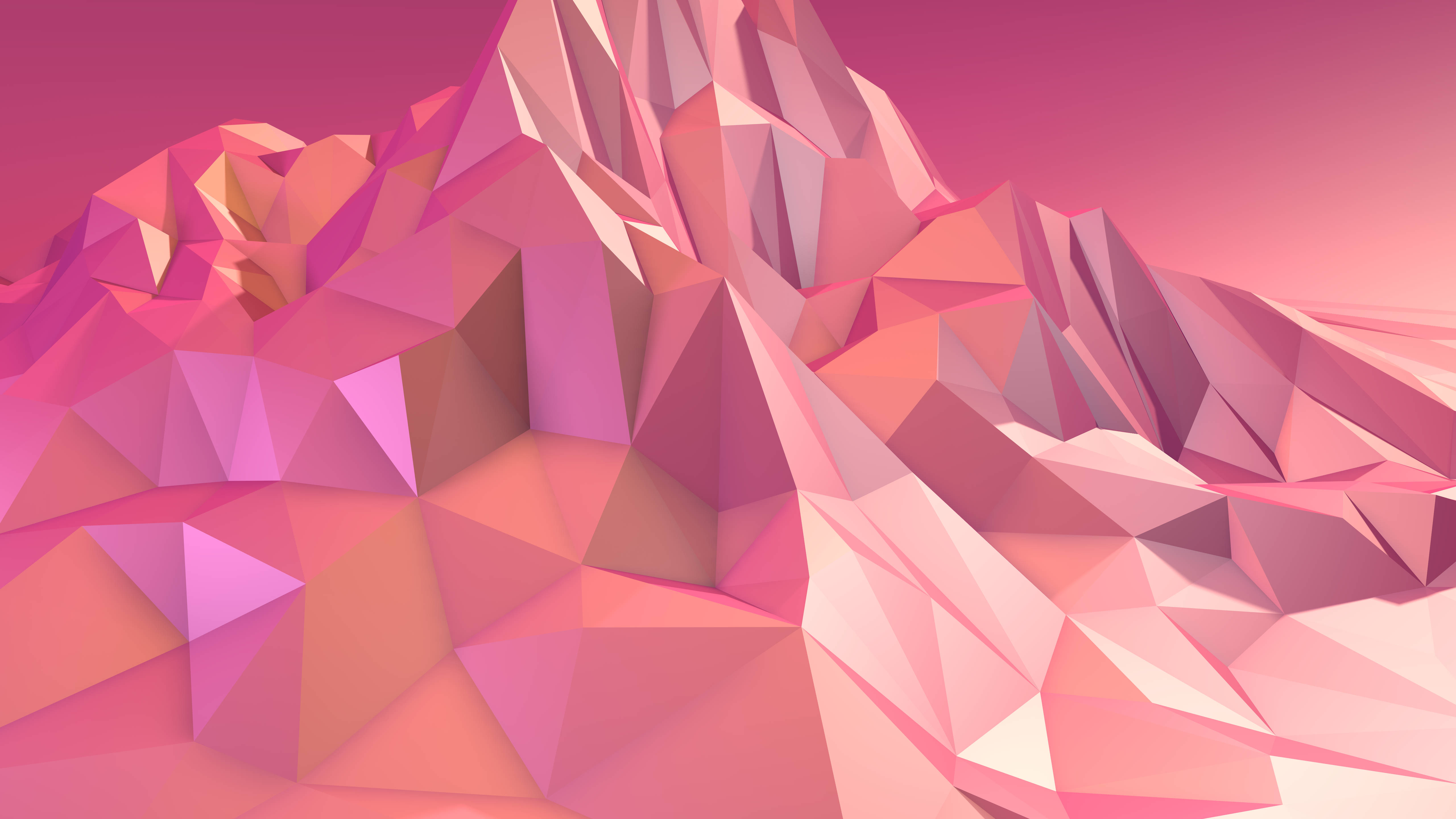 light pink aesthetic, abstract mountain, soft pink, 5K Desktop Wallpaper