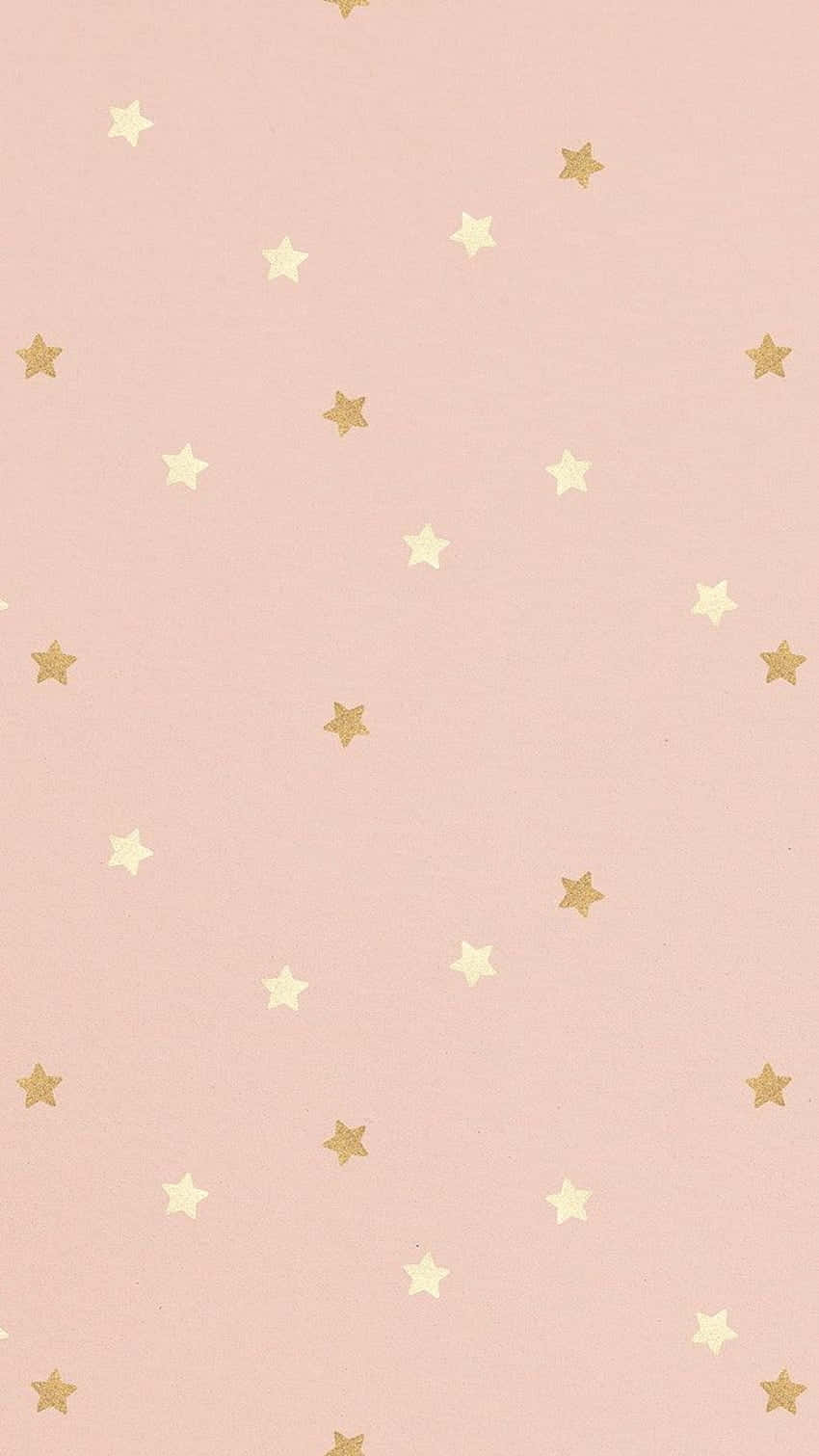 light pink, gold, cream stars, HD Phone Wallpaper