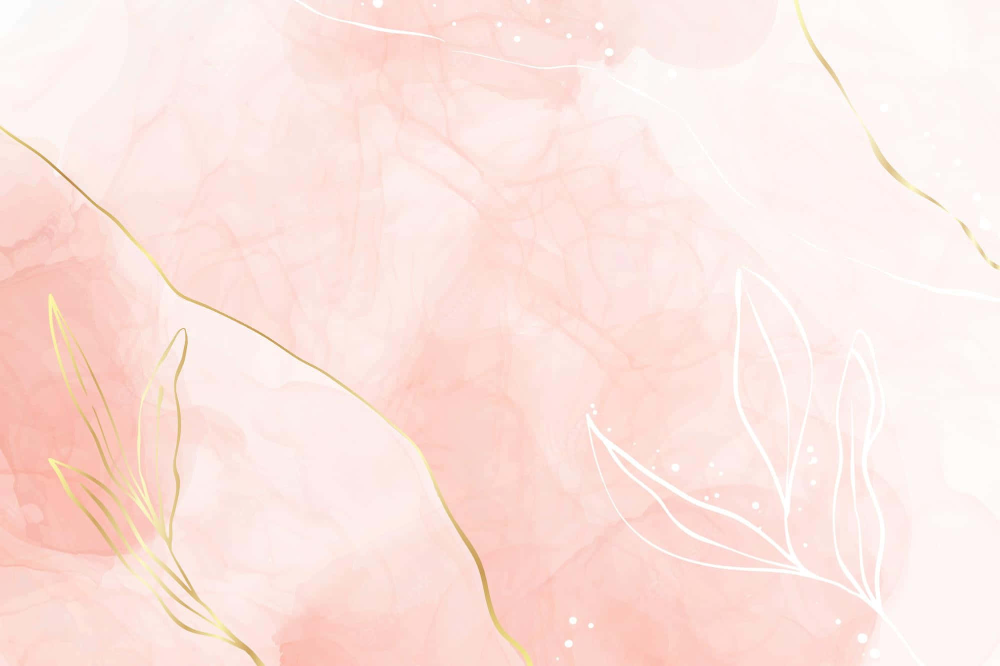 soft blush tones, glittering gold accents, soft pink watercolor wash, Full HD Desktop Wallpaper