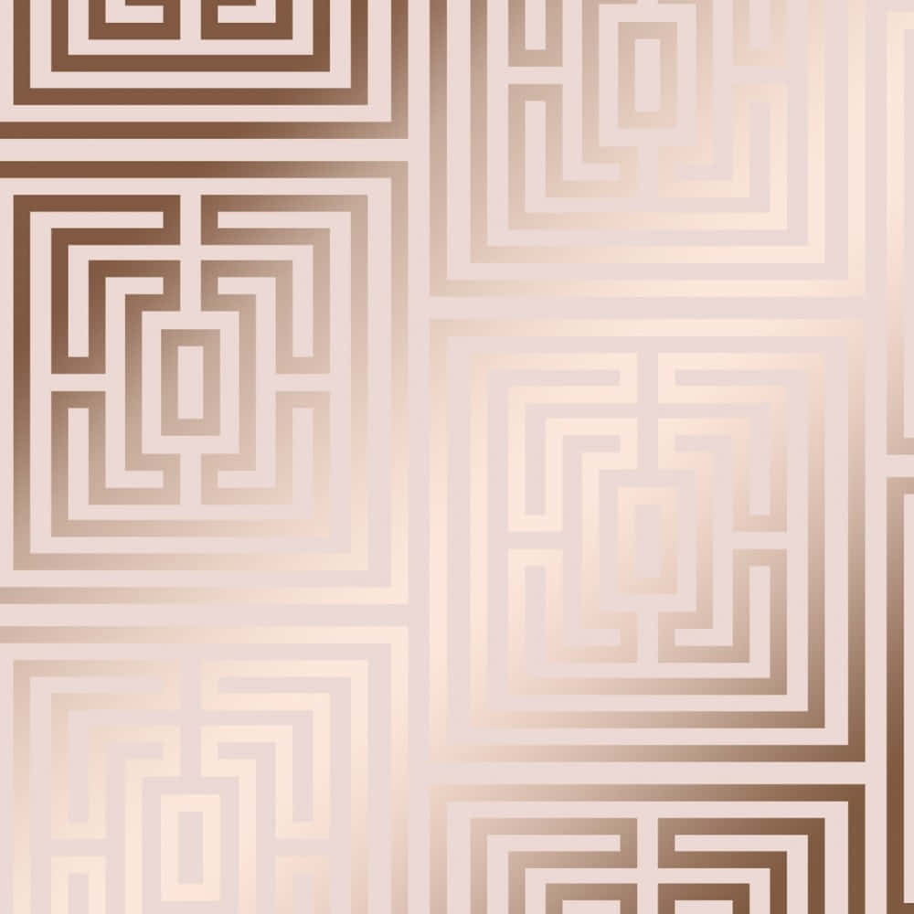 Light Pink And Gold, geometric maze pattern, warm beige, SD Desktop Wallpaper