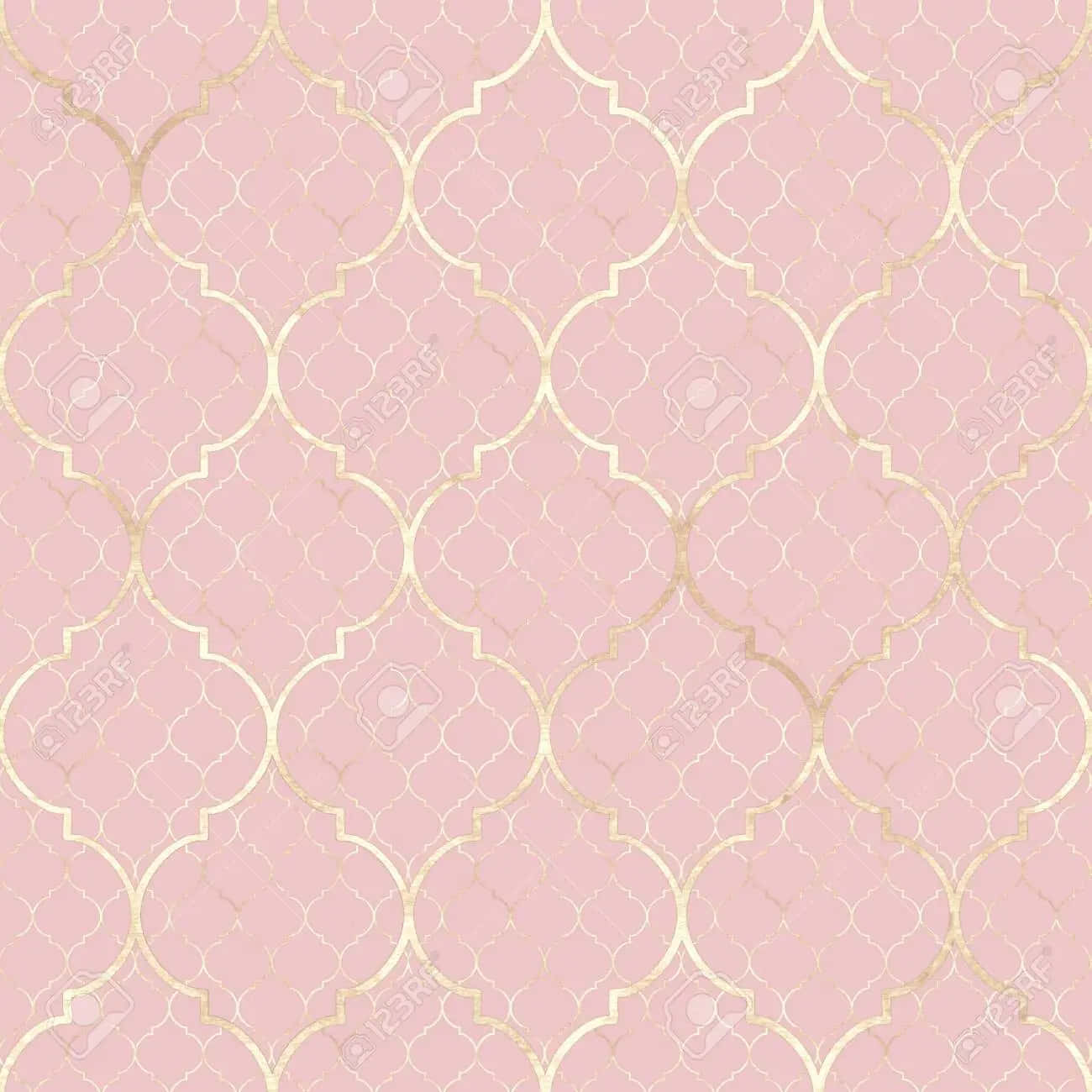 light pink, gold, quatrefoil, HD Desktop Wallpaper