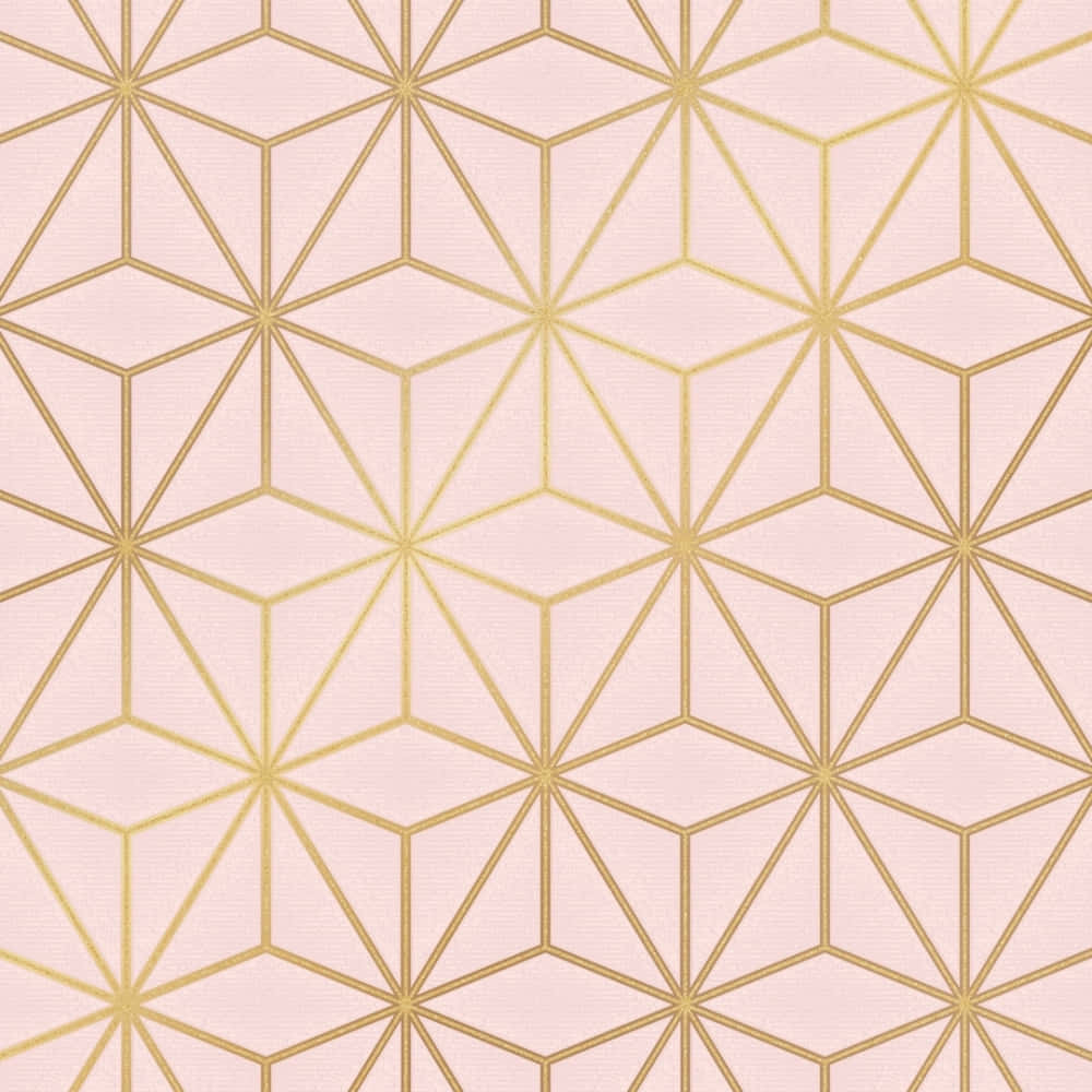 light pink, gold, geometric starburst patterns, SD Desktop Wallpaper