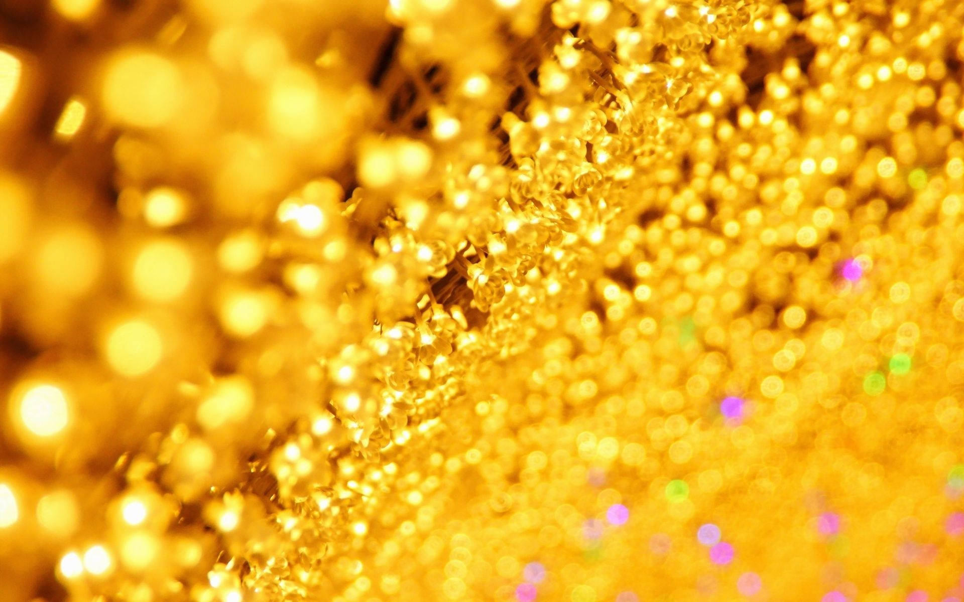 gold particles, shimmering golden glitter, soft bokeh, Full HD Desktop Wallpaper