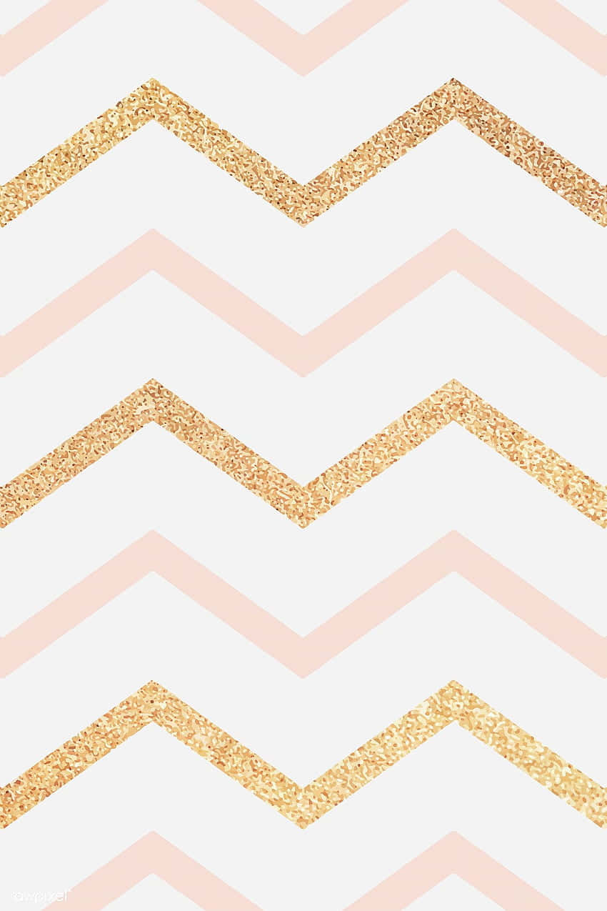 light pink and gold, chevron pattern, glittery gold stripes, SD Phone Wallpaper