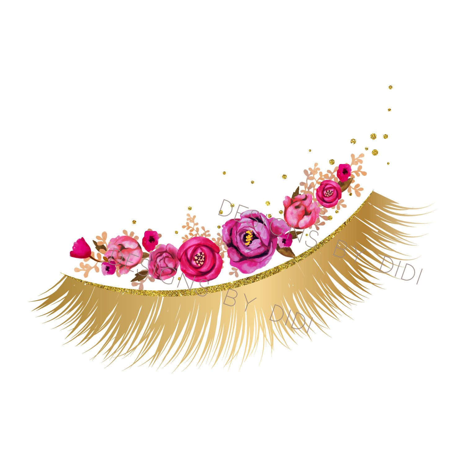 gold eyelash, pink roses, glittering gold accents, HD Desktop Wallpaper