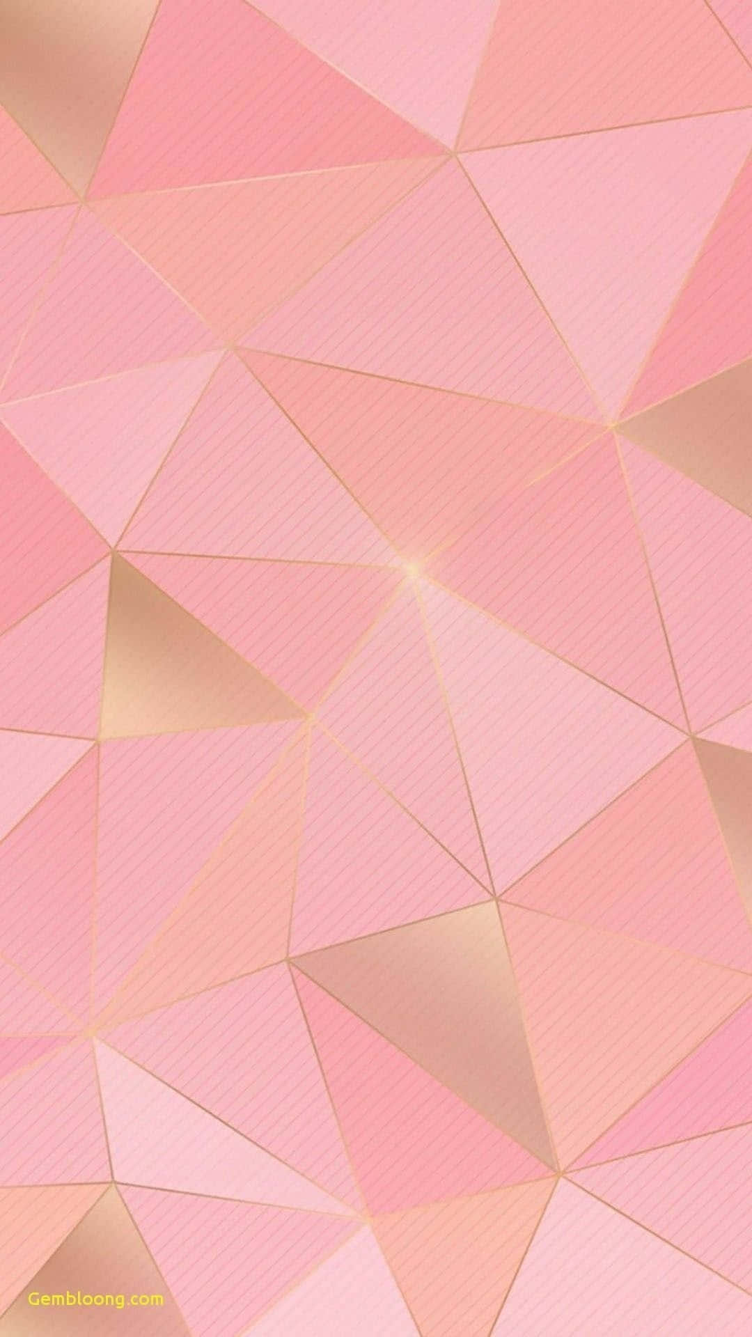 light pink iPhone, geometric wallpaper, triangular facets, Full HD Phone Wallpaper
