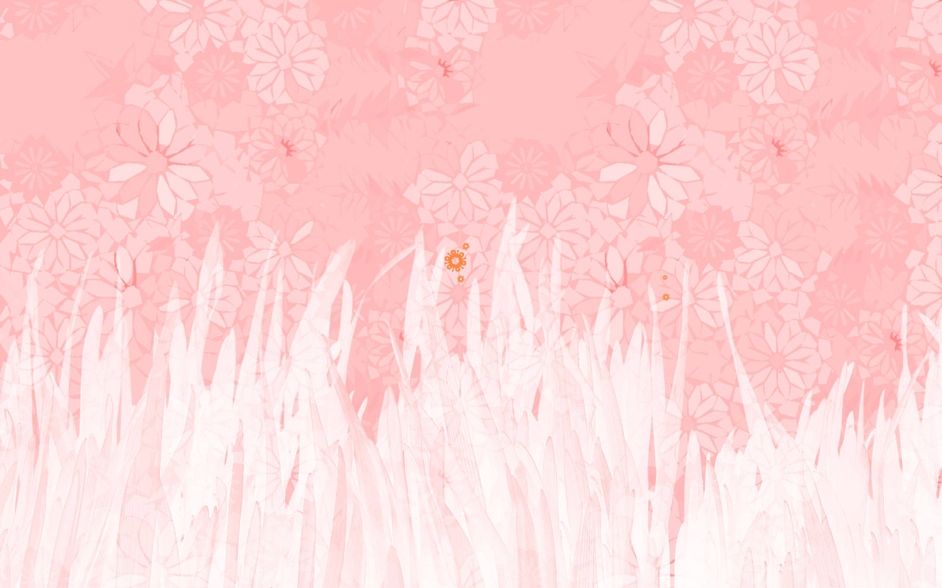 Light Pink Grass, soft pink background, delicate white floral patterns, Full HD Desktop Wallpaper