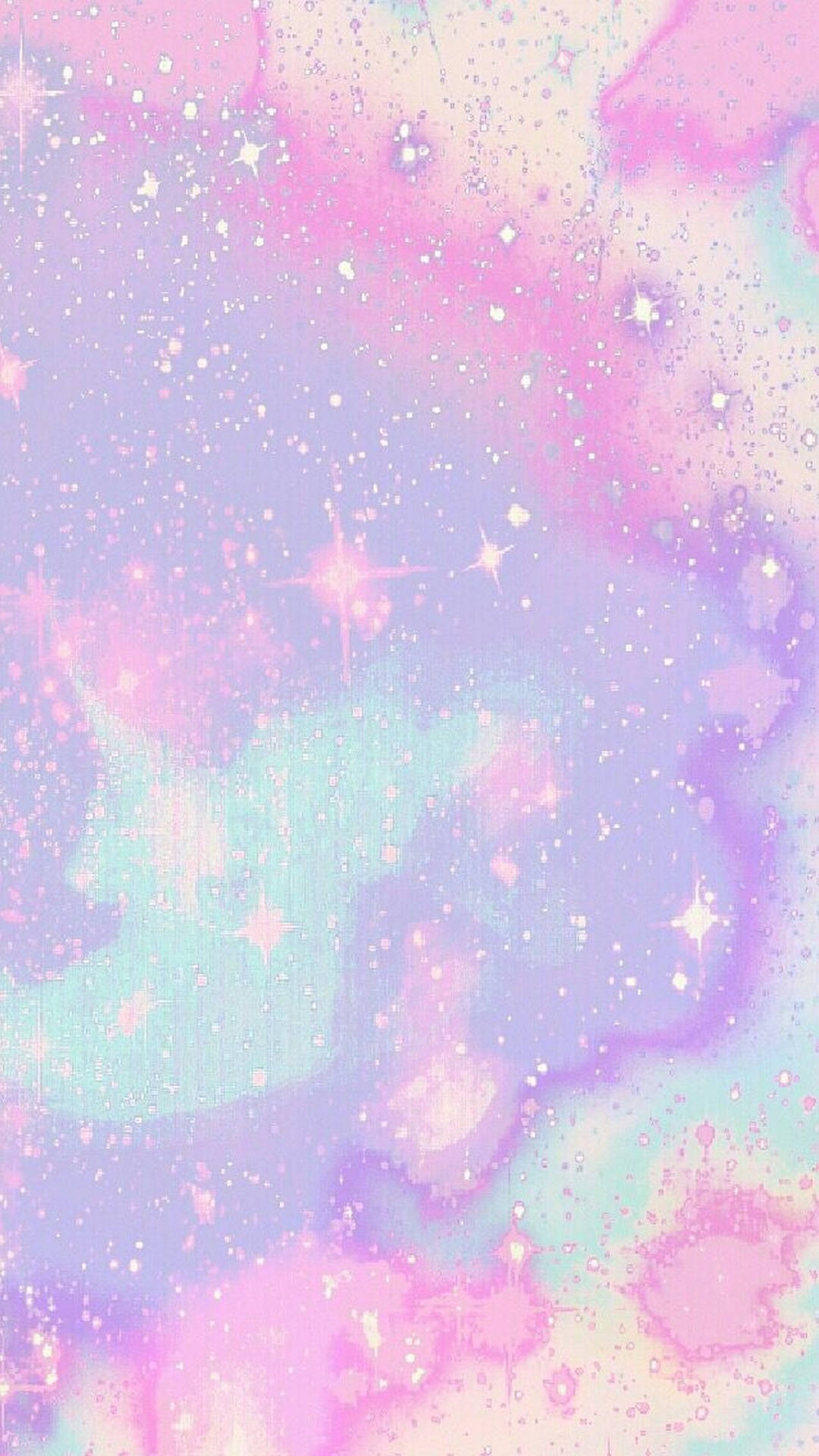 pastel galaxy, swirling pink lavender and mint hues, sparkling stars, Full HD Phone Wallpaper
