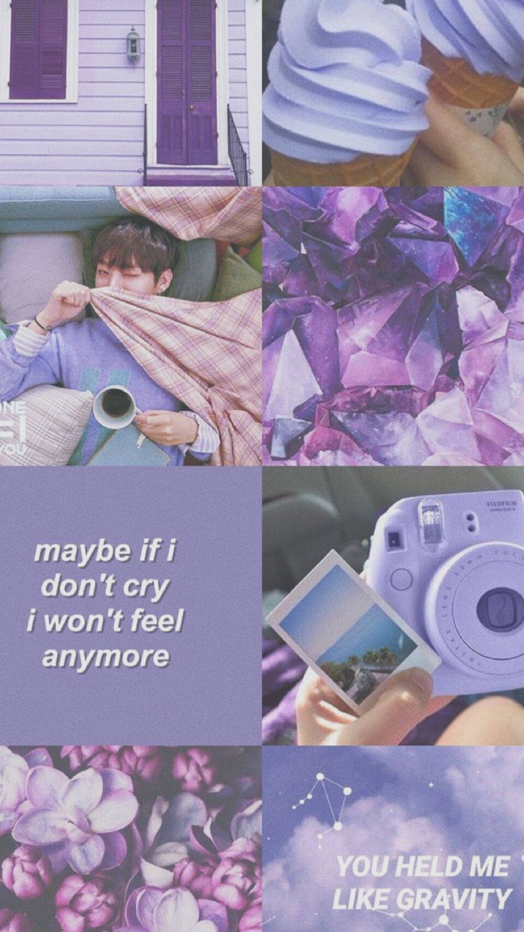 Light Purple Aesthetic, Pinterest Collage, purple-themed, Full HD Phone Wallpaper