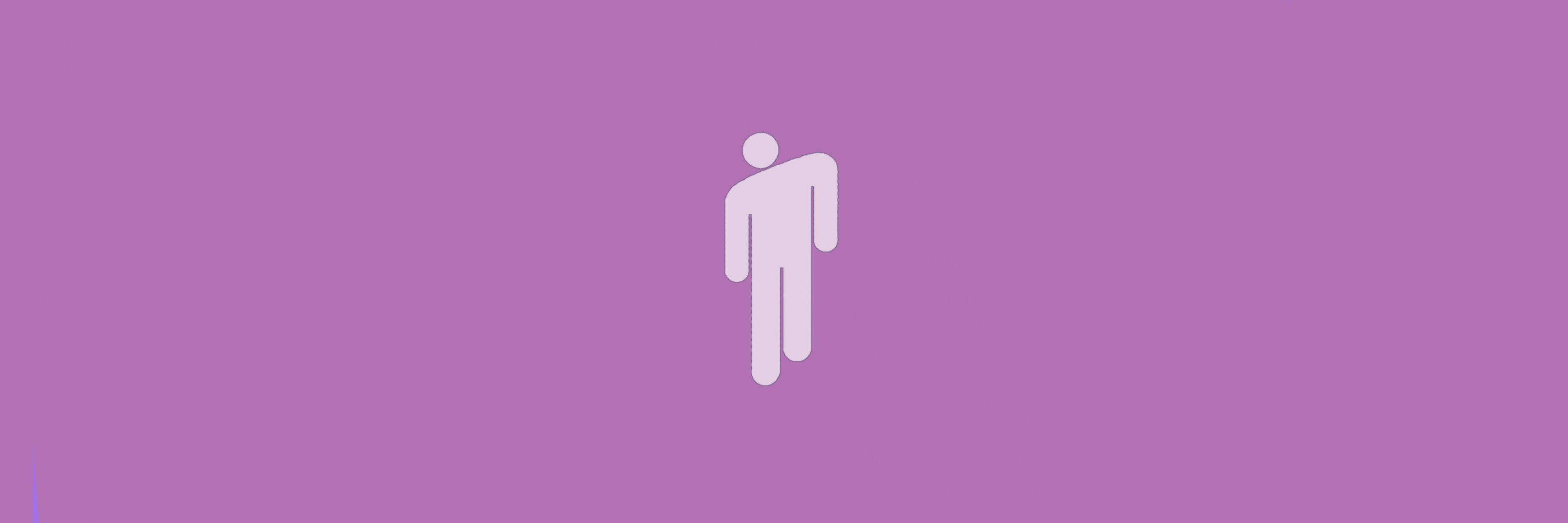 Color Periwinkle, stylized human outline, white stick figure, 2K Desktop Wallpaper