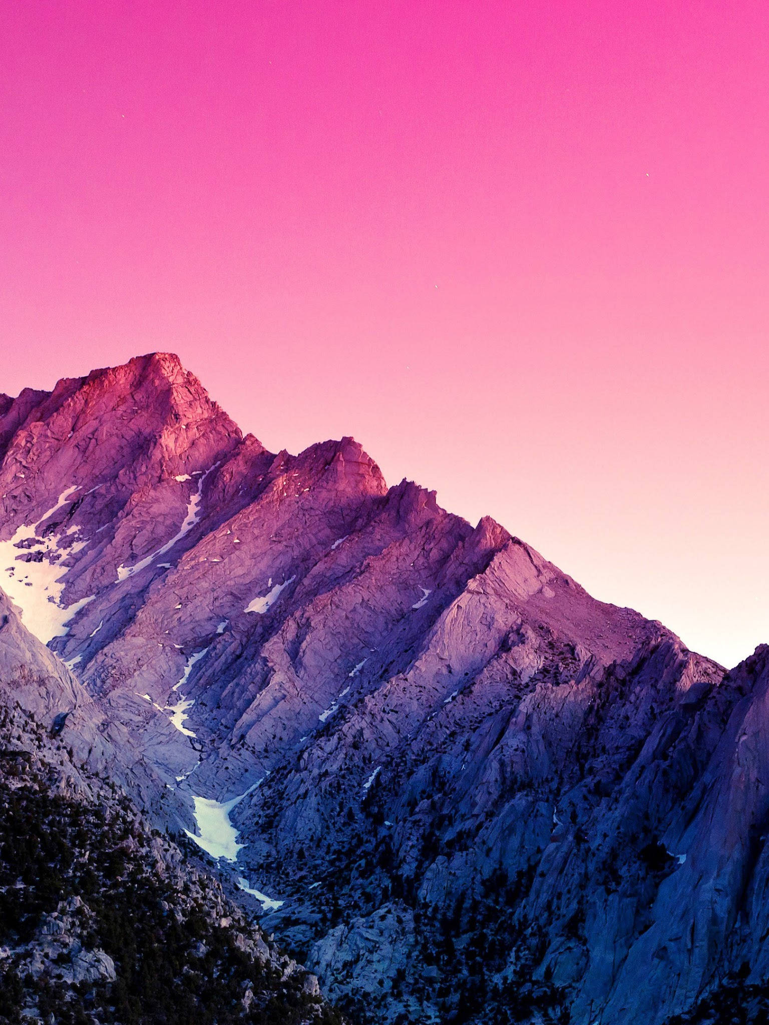 Light Purple Aesthetic, mountain range, vibrant pink and purple twilight, Full HD Phone Wallpaper