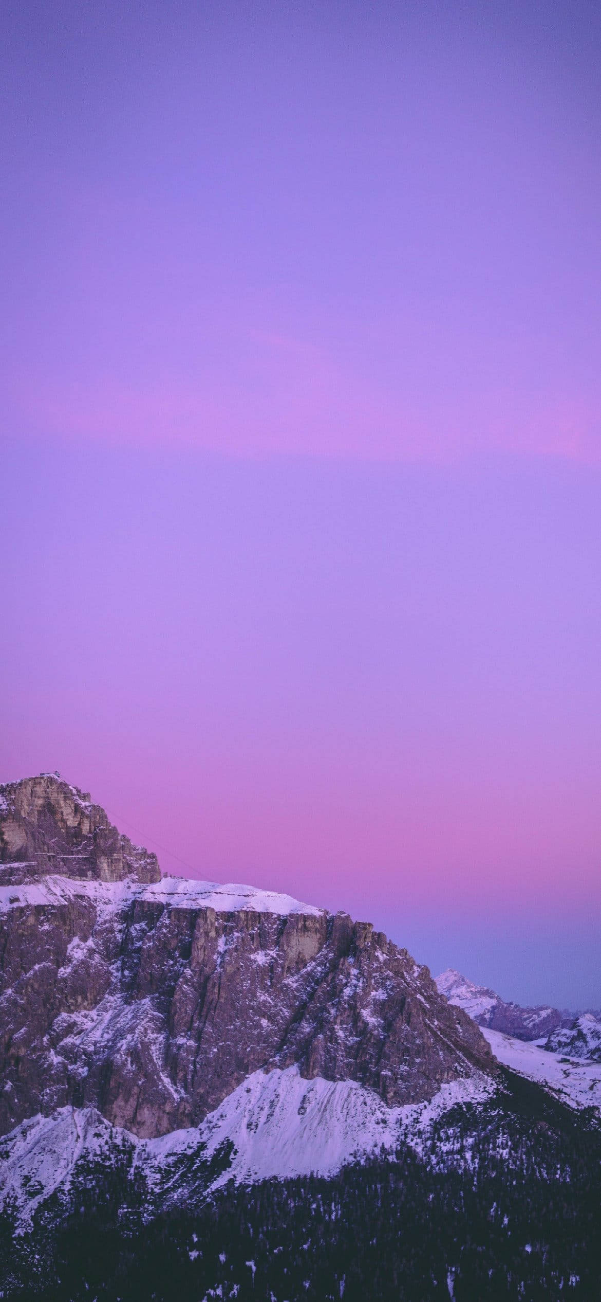 Light Purple Aesthetic, mountain peak, snowcapped mountain ridge, Full HD Phone Wallpaper