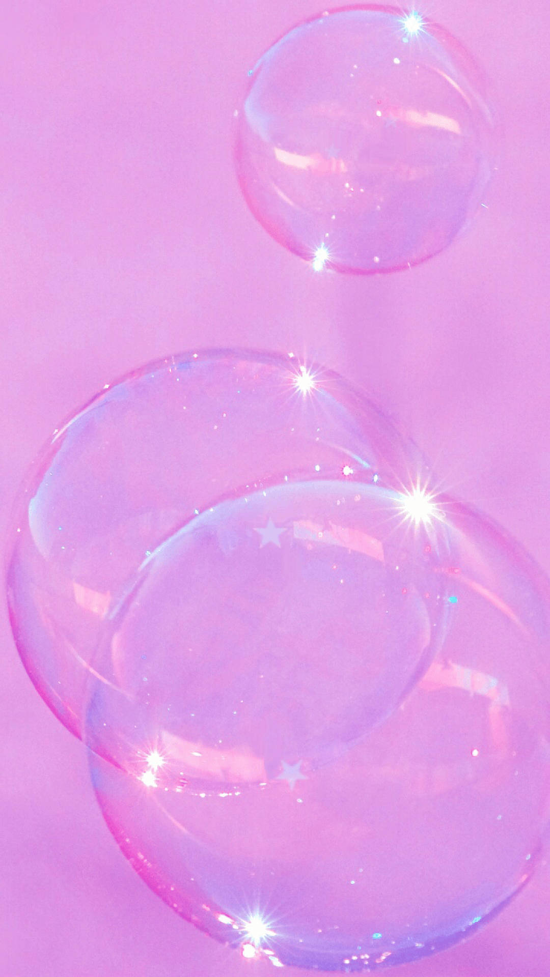 Light Purple iPhone, glossy pink bubbles, soft lavender backdrop, Full HD Phone Wallpaper