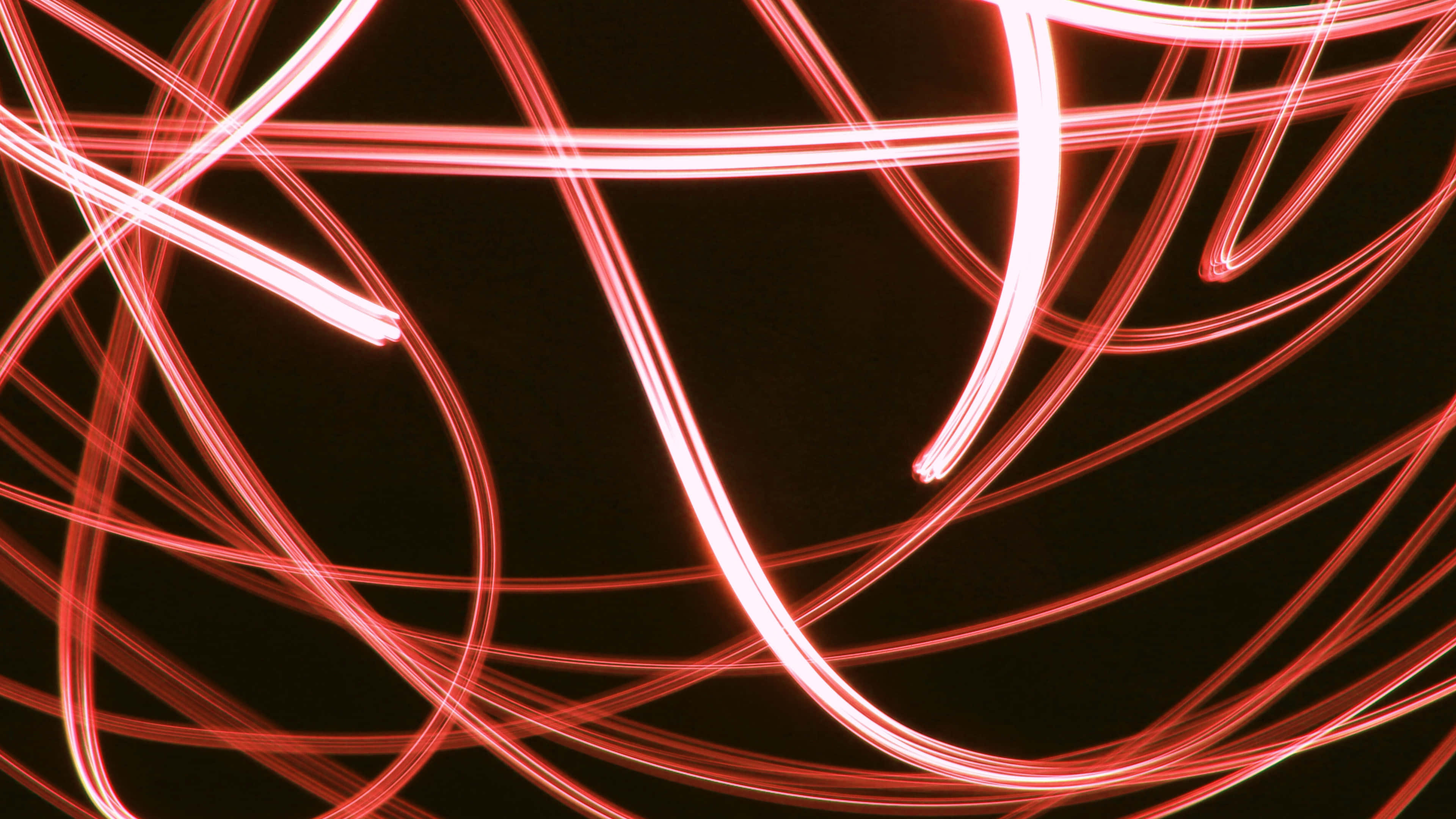 Light Red Aesthetic, 3840 x 2160, vibrant red light trails, 4K Desktop Wallpaper