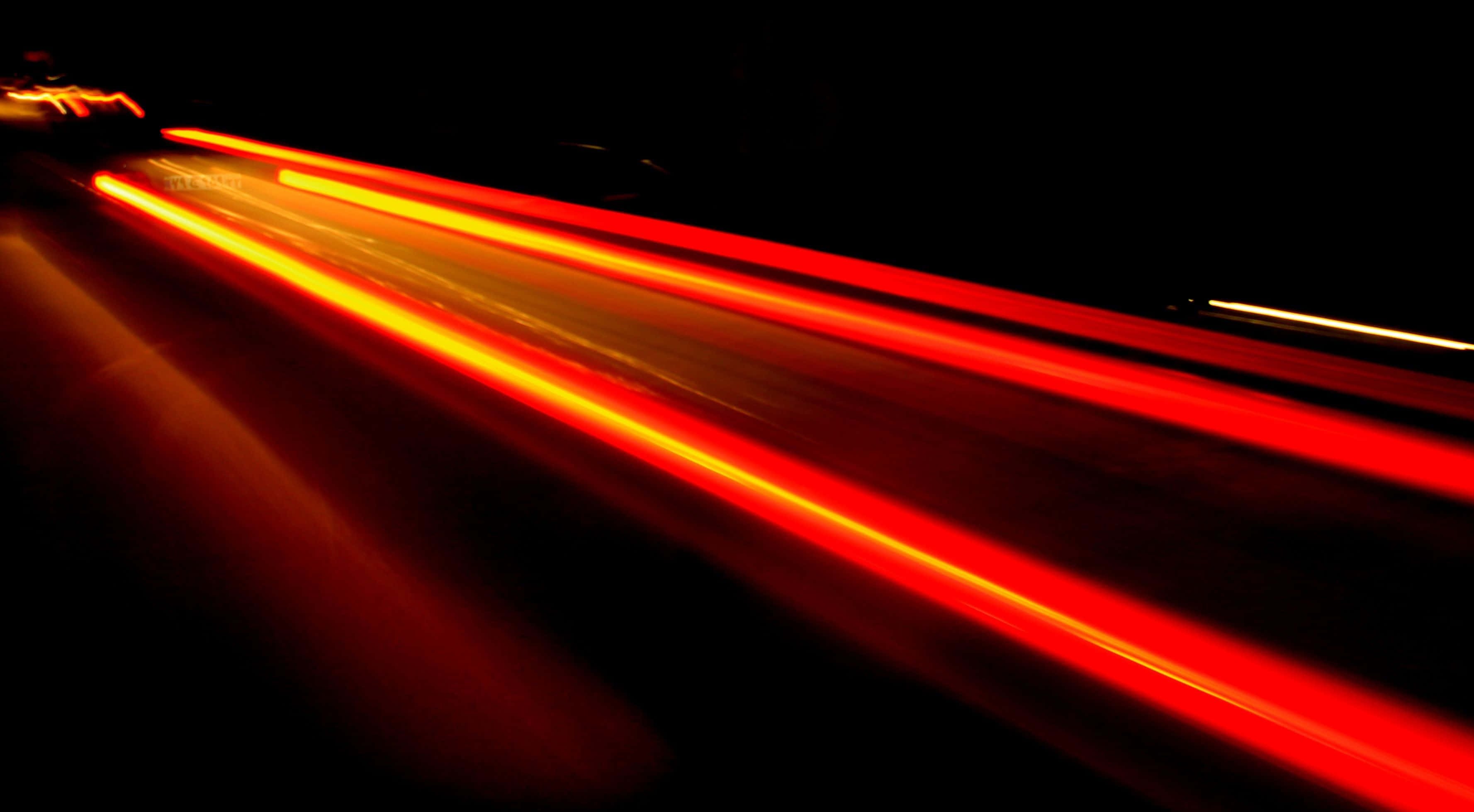 red led, red and orange light, dark night road, 2K Desktop Wallpaper
