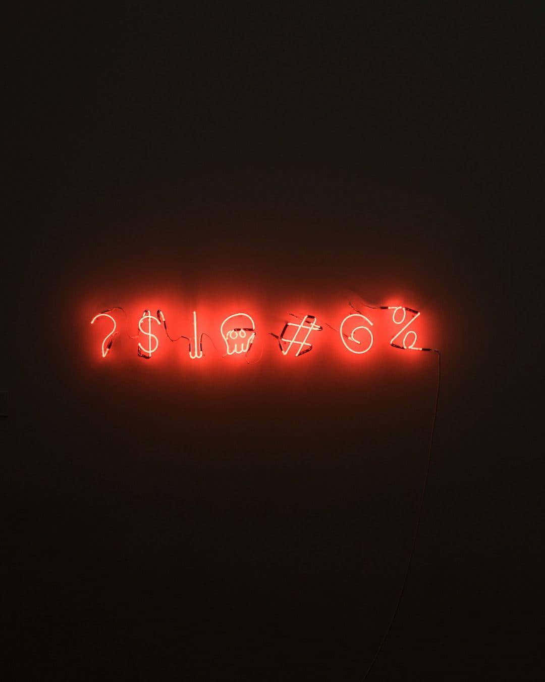 neon sign, red glow, question mark, HD Phone Wallpaper