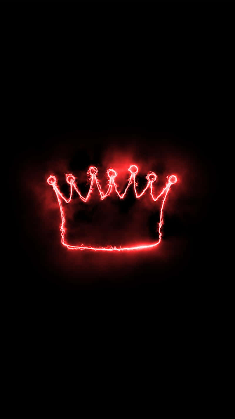 Light Red, glowing red electric crown, pitch black background, HD Phone Wallpaper