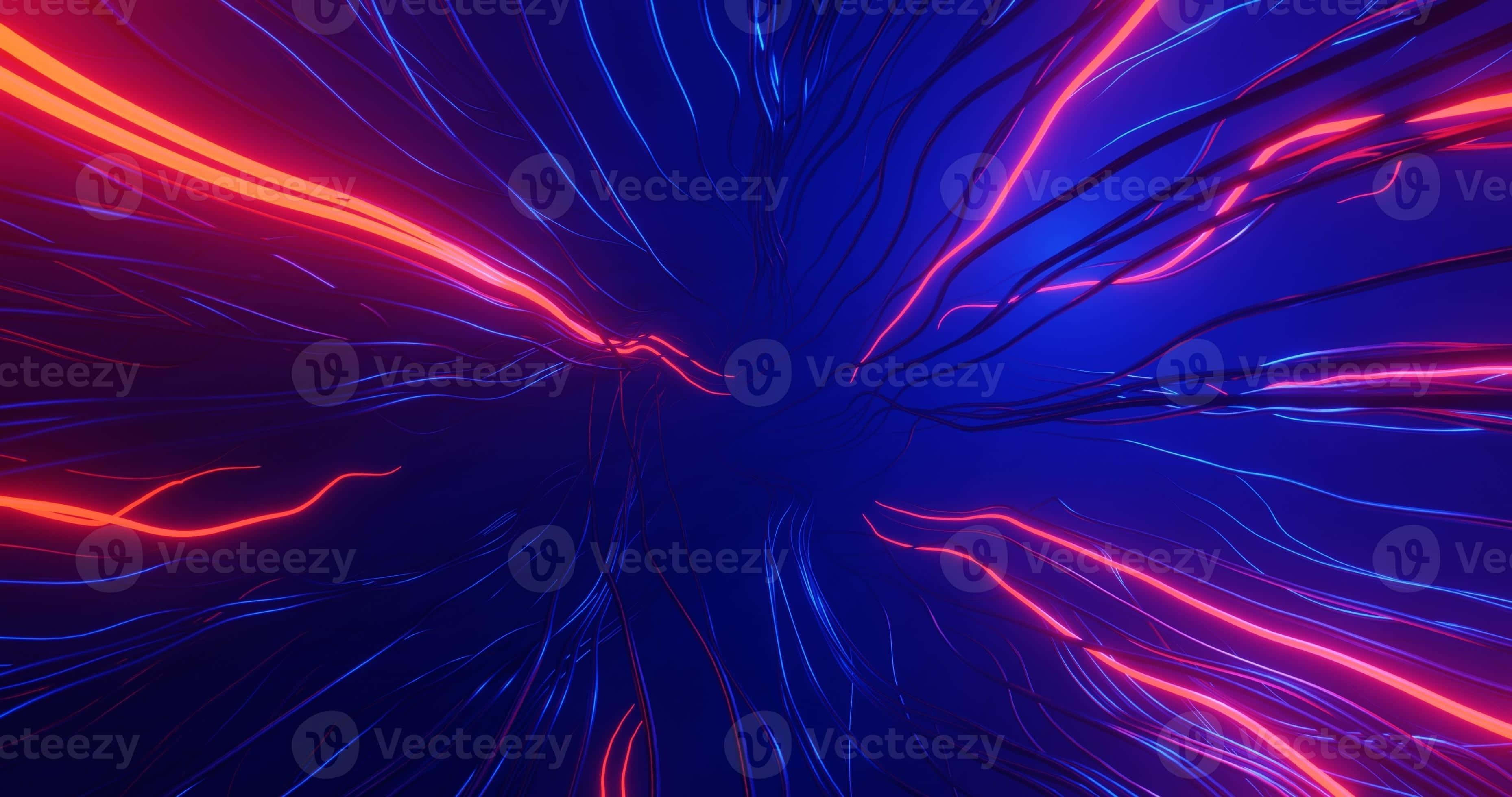 Light Red, neon red, blue light streaks, 2K Desktop Wallpaper