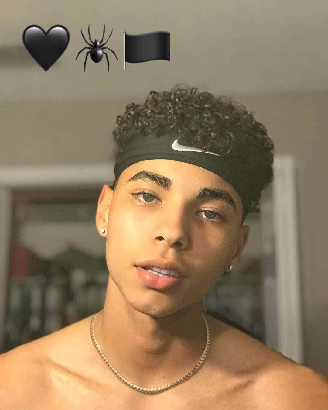 Nike headband, silver chain necklace, black emojis, HD Phone Wallpaper
