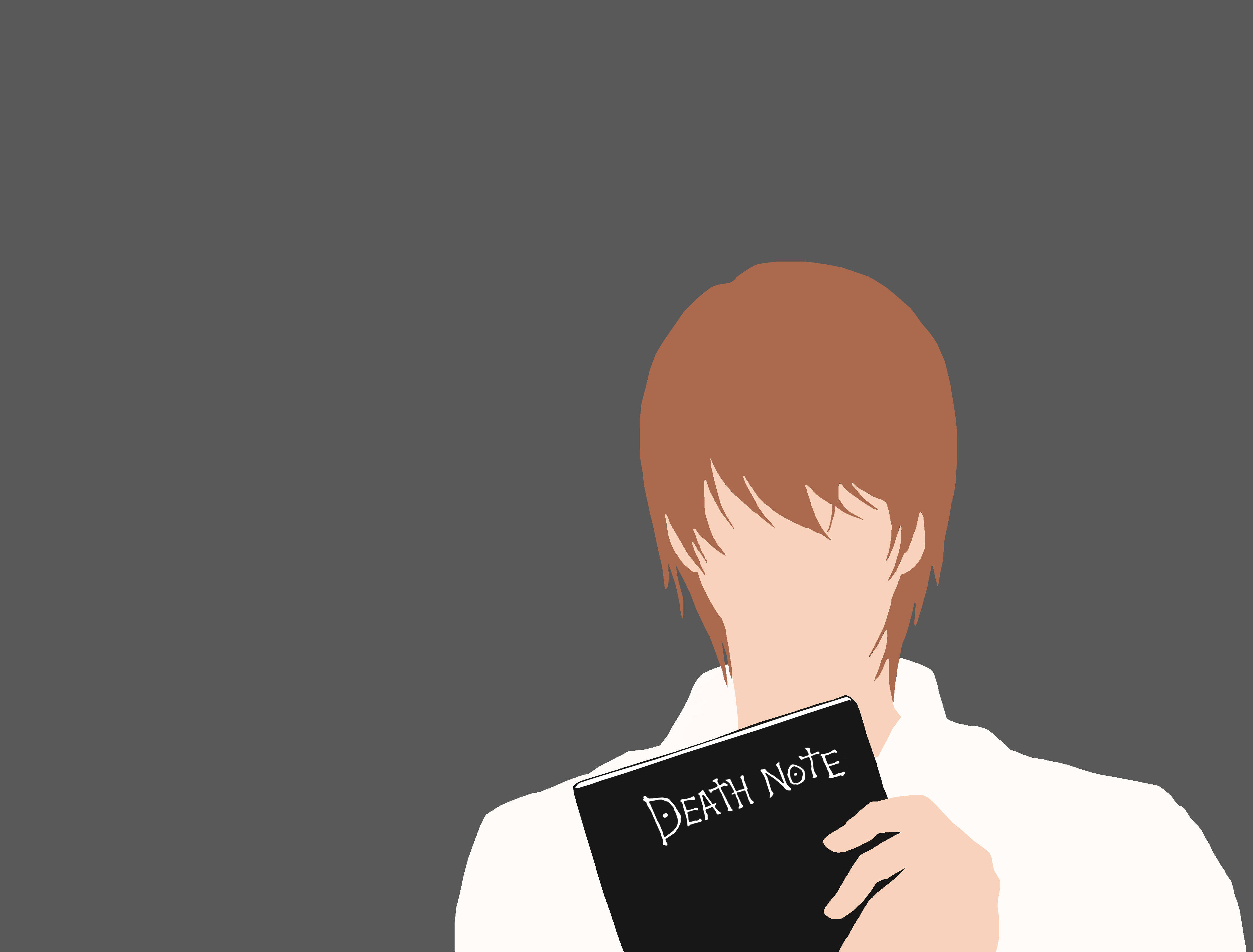 Light Yagami, brown hair, black Death Note book, 4K Desktop Wallpaper