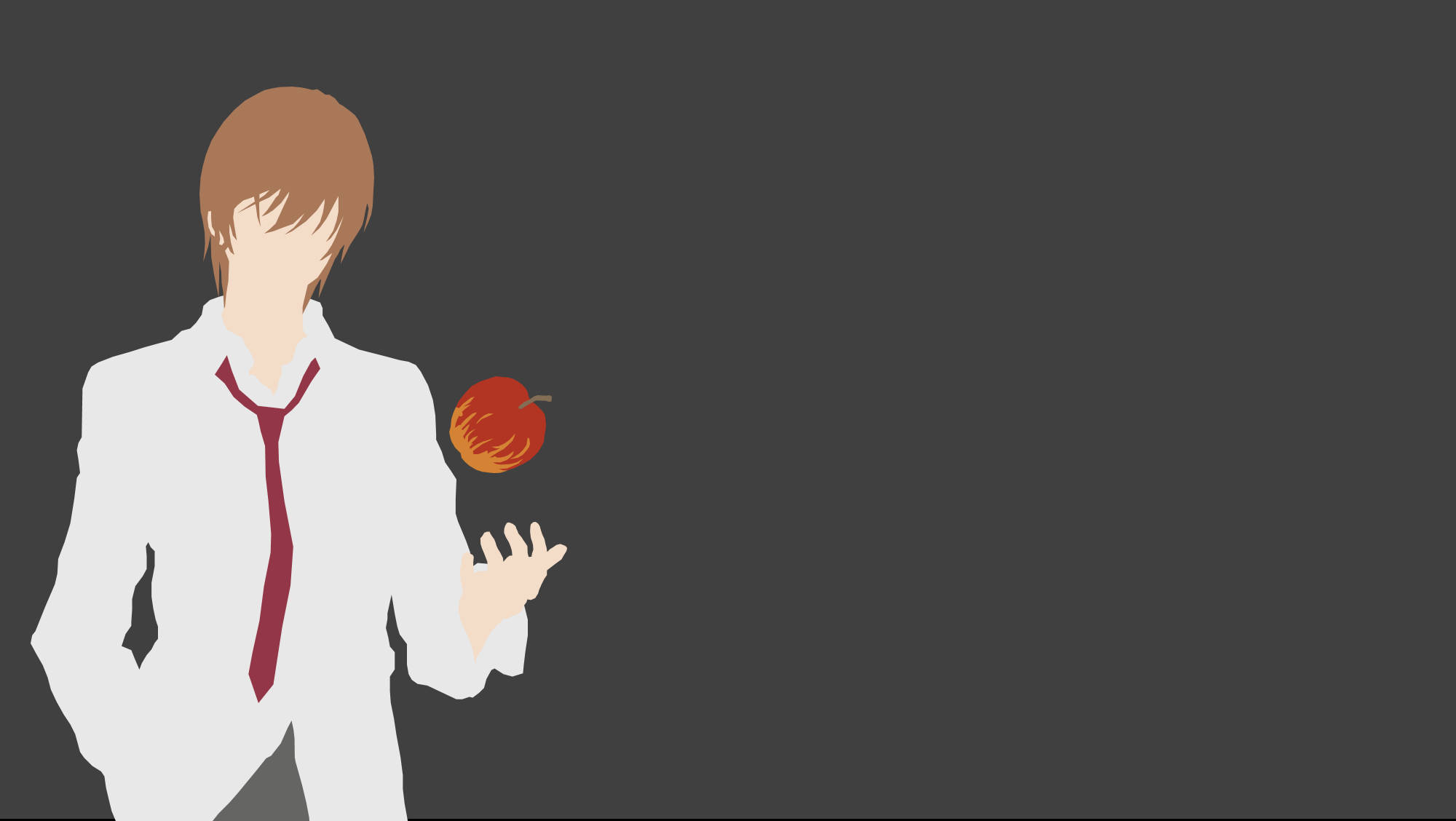 Light Yagami, minimalist anime-style boy, white shirt, Full HD Desktop Wallpaper