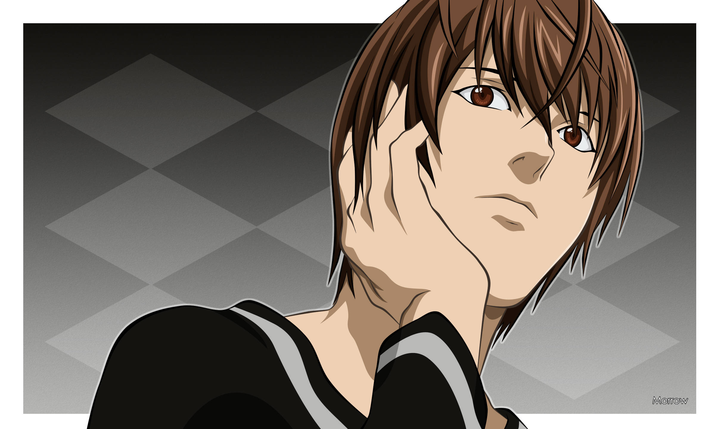 Light Yagami, brown hair, eyes, Full HD Desktop Wallpaper