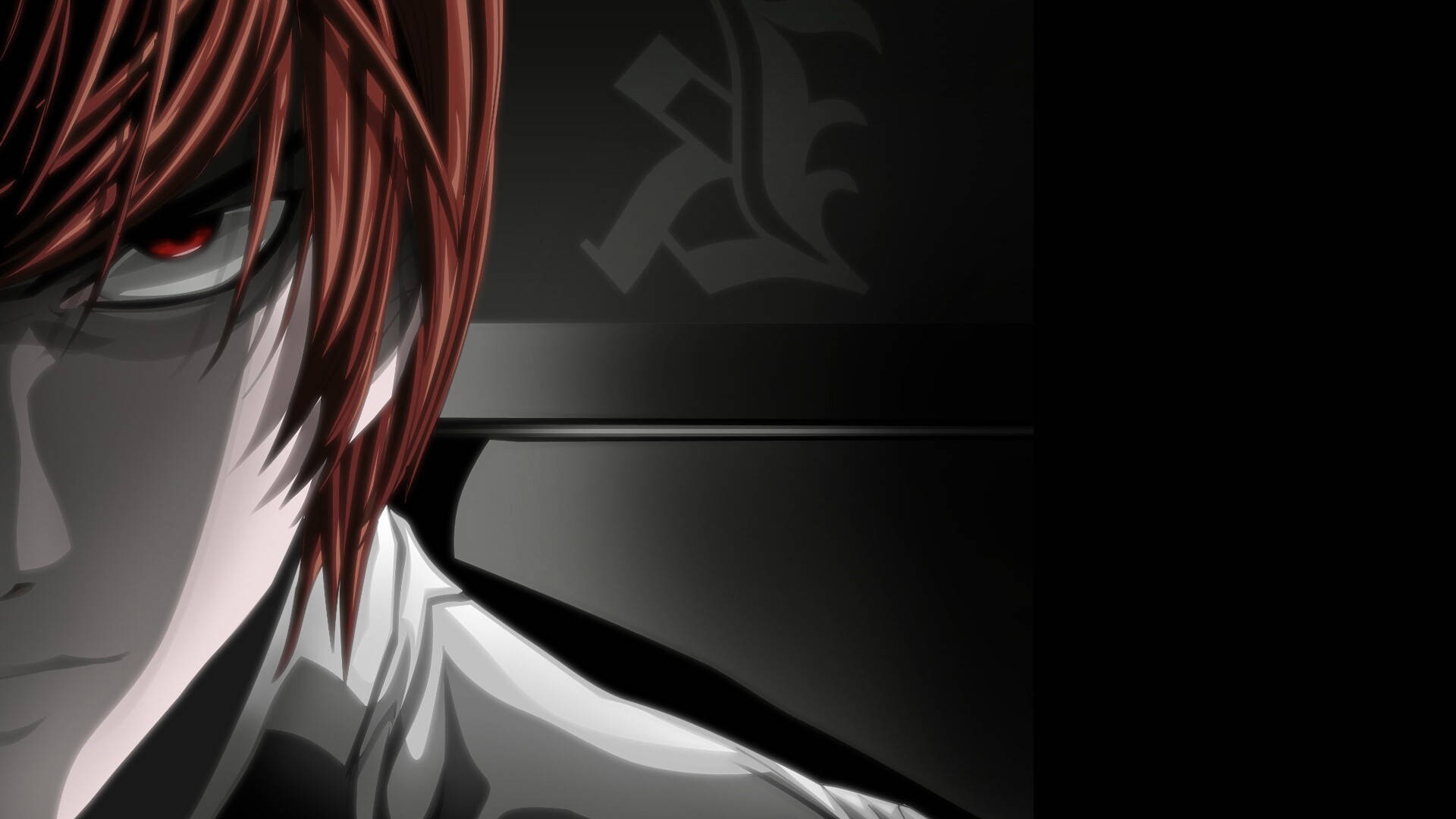 Light Yagami, red-haired, glowing red eyes, Full HD Desktop Wallpaper