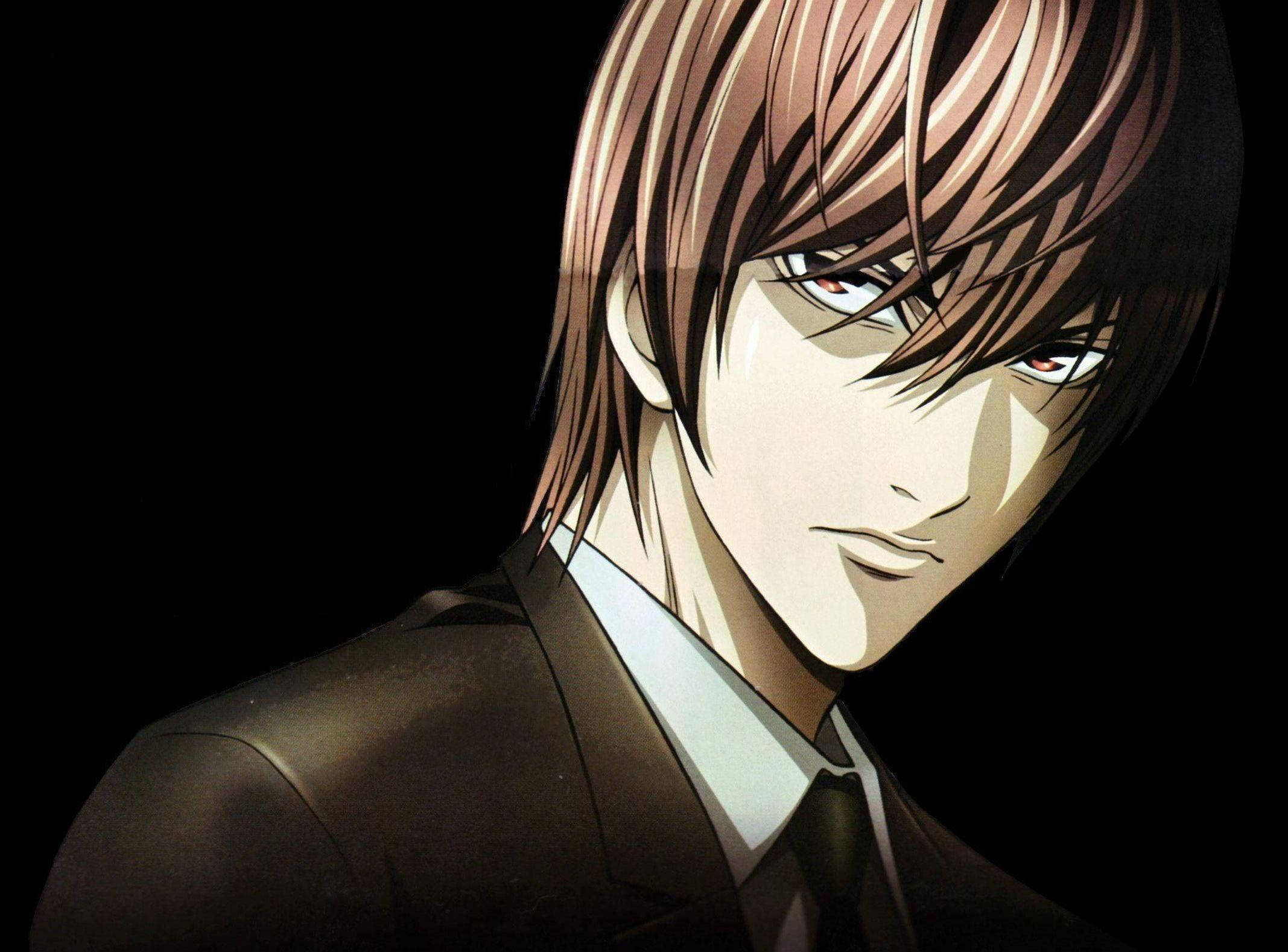 Light Yagami, brown hair, red eyes, Full HD Desktop Wallpaper