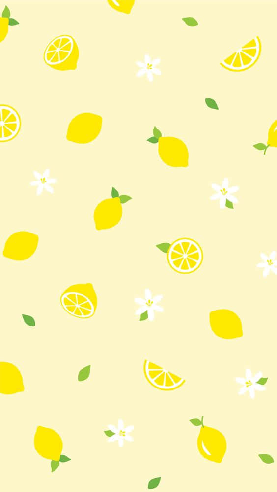 Light Yellow, yellow lemons, blossoms, SD Phone Wallpaper