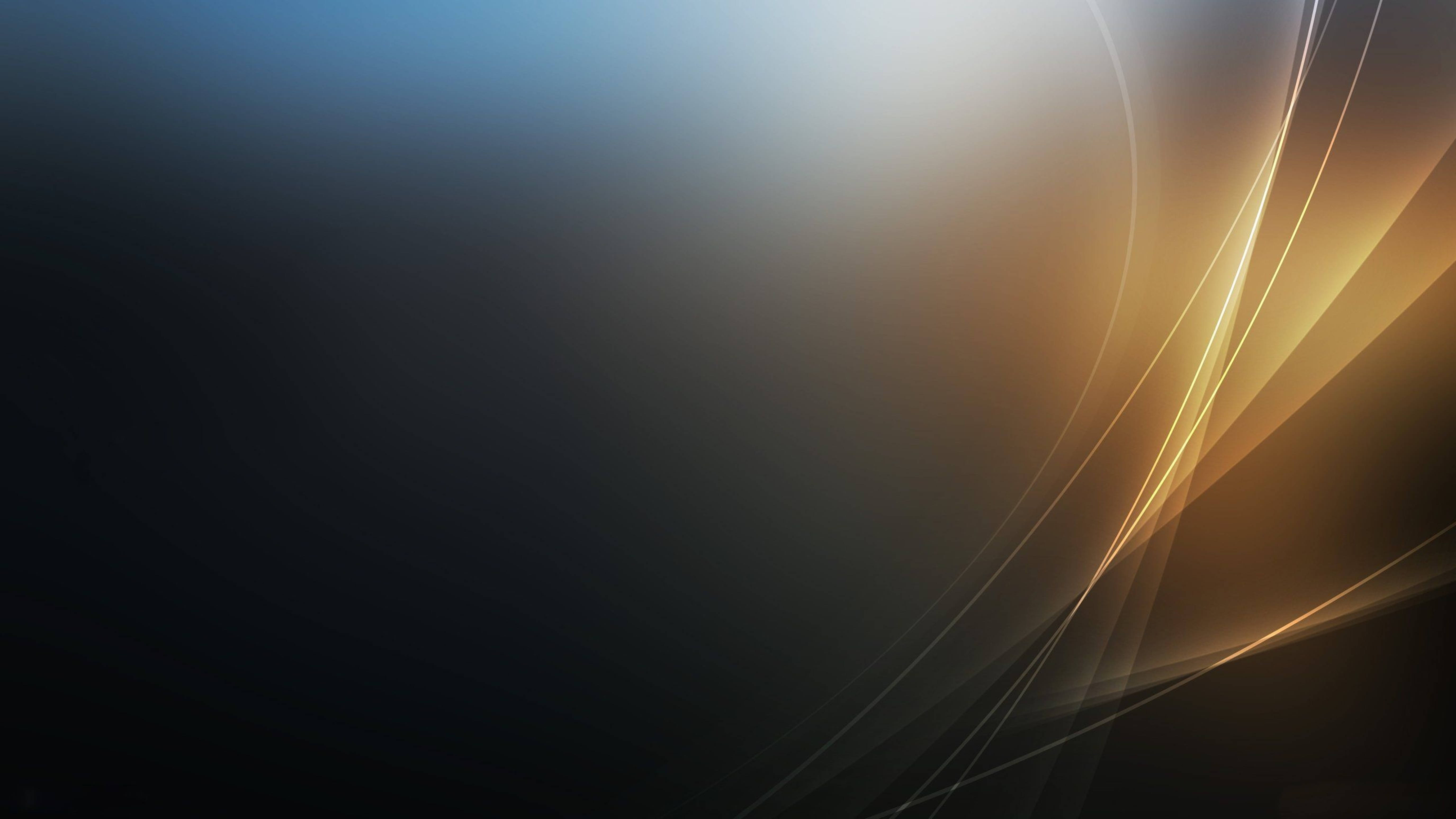 golden light streaks, gradient blue to black background, abstract digital art, 5K Desktop Wallpaper