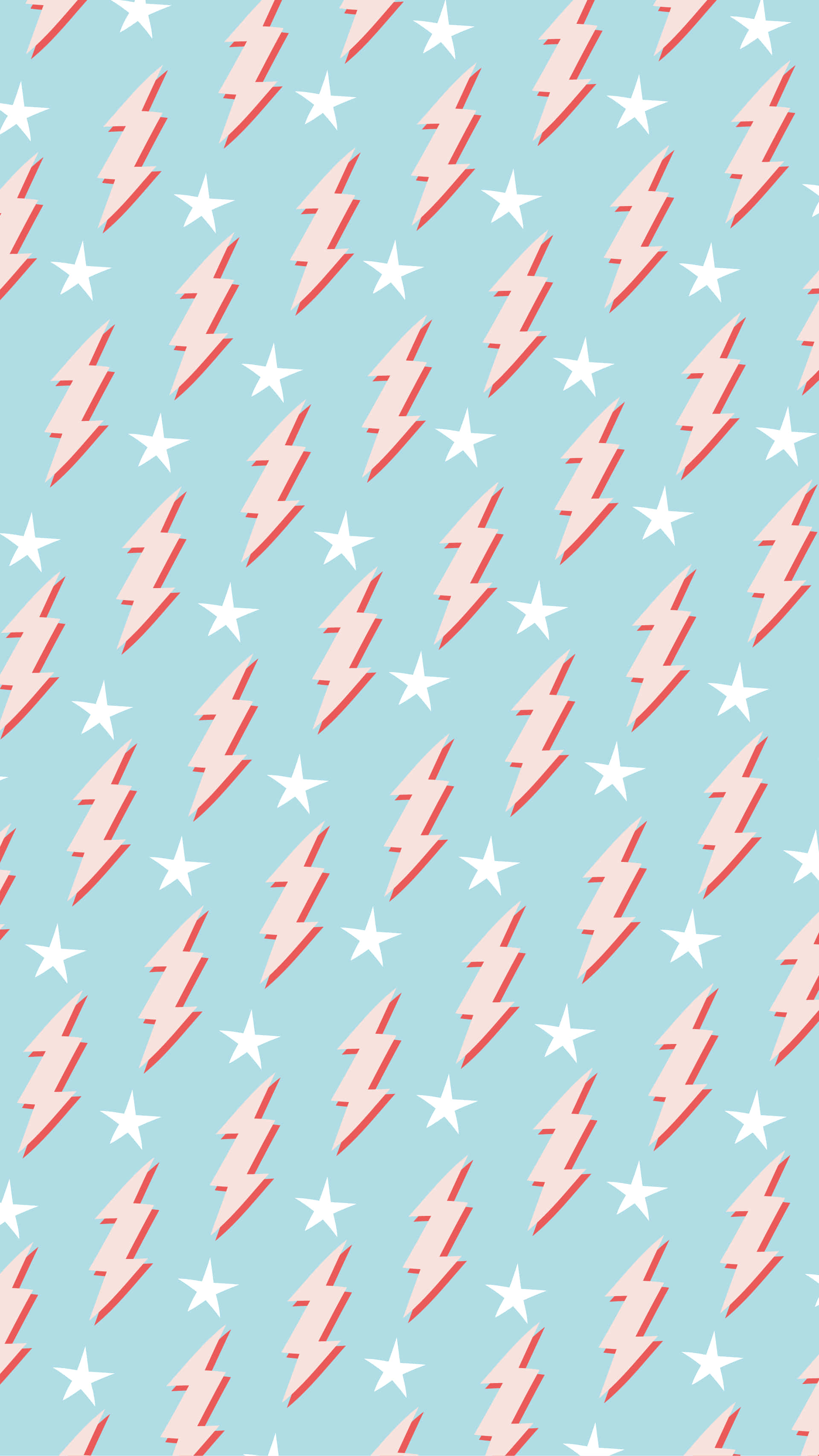 lightning bolt, blue background, pink lightning bolts, 2K Phone Wallpaper