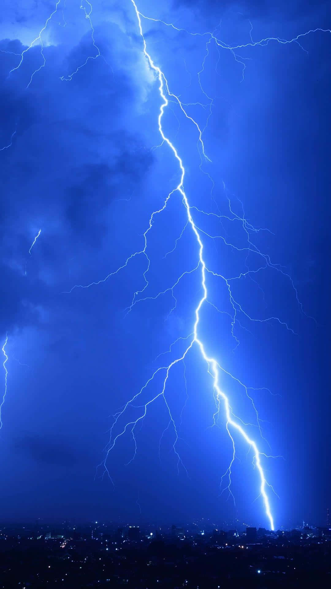 Lightning Bolt iPhone, lightning bolt, deep blue storm sky, Full HD Phone Wallpaper