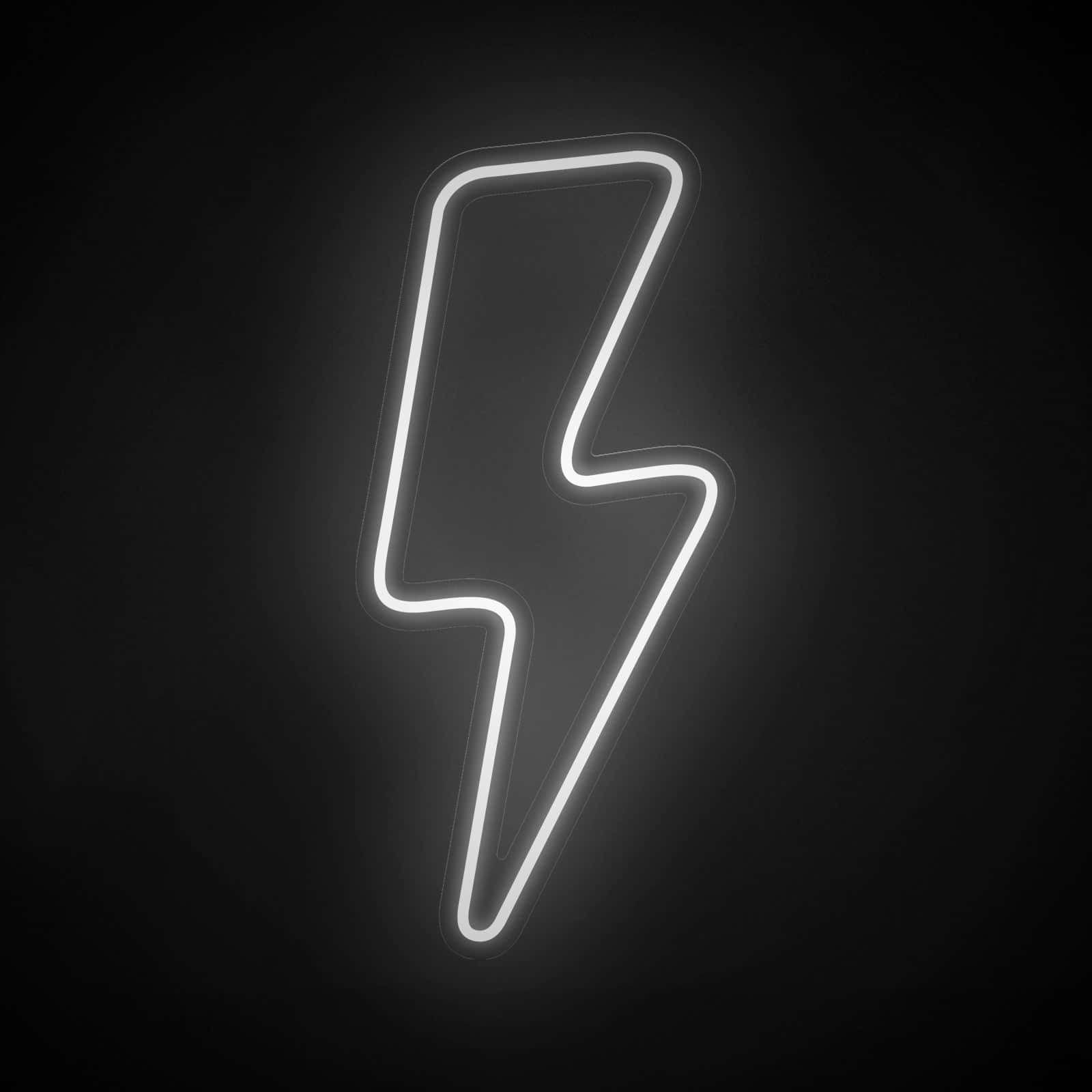 Lightning Bolt iPhone, glowing white neon lightning bolt, dark textured background, HD Desktop Wallpaper