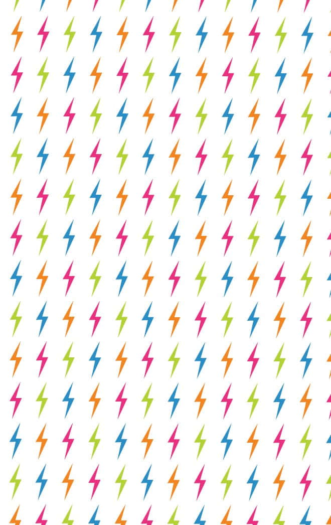 lightning bolt, white background, multicolored lightning bolts, SD Phone Wallpaper