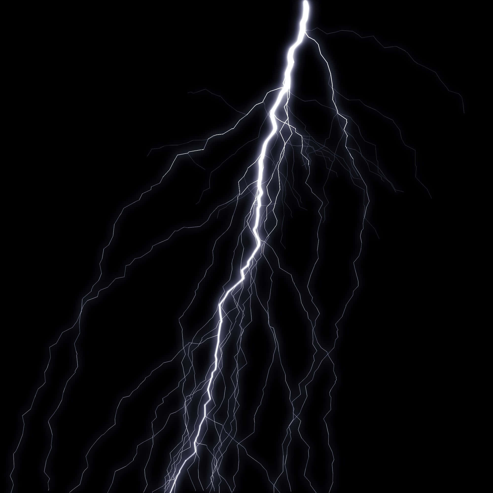 Lightning Bolt iPhone, white lightning, pure black sky, Full HD Desktop Wallpaper