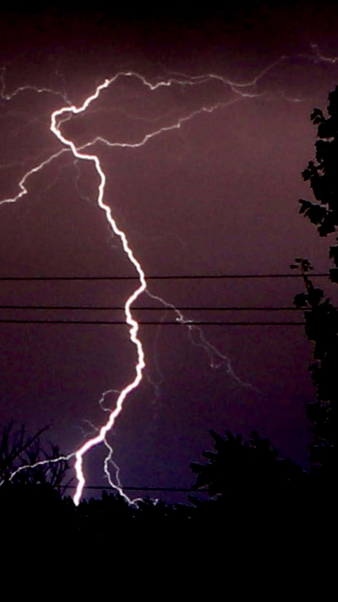 Lightning Bolt iPhone, dark purple storm sky, lightning bolt, Full HD Phone Wallpaper