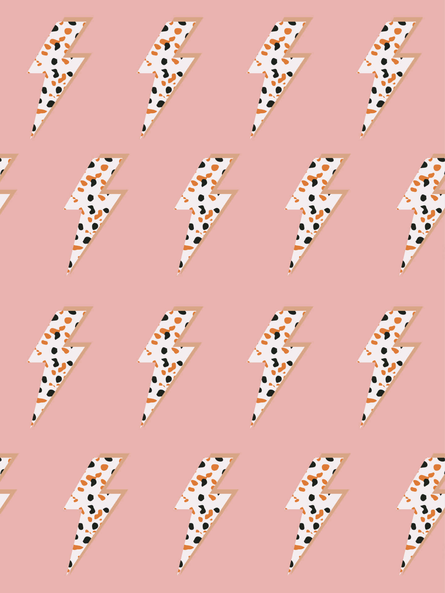 lightning bolt, pink and white lightning bolt pattern, soft pink background, Full HD Phone Wallpaper