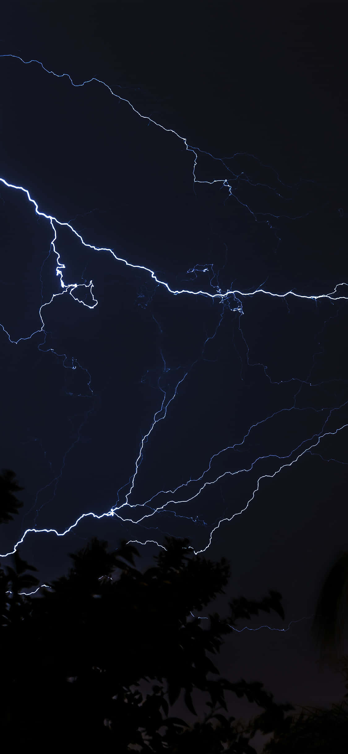 Lightning Bolt iPhone, vivid blue lightning bolts, night sky, Full HD Phone Wallpaper